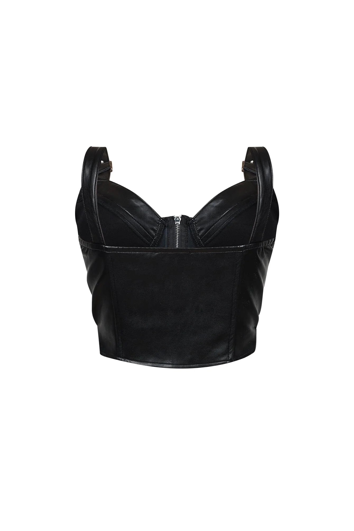 Dani Faux Leather Buckle Bustier - Image 6