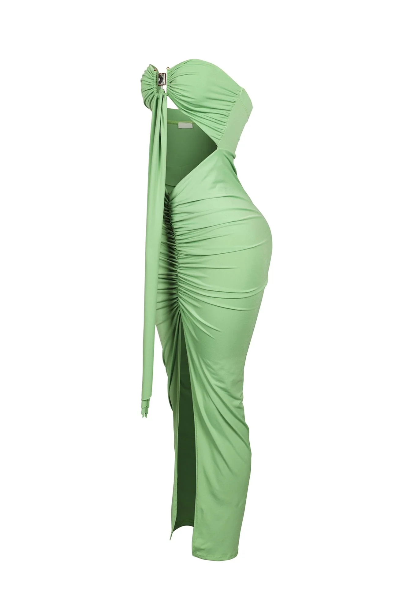 Dazzling Rhinestone Metal Detail Tube Maxi Dress - Image 10