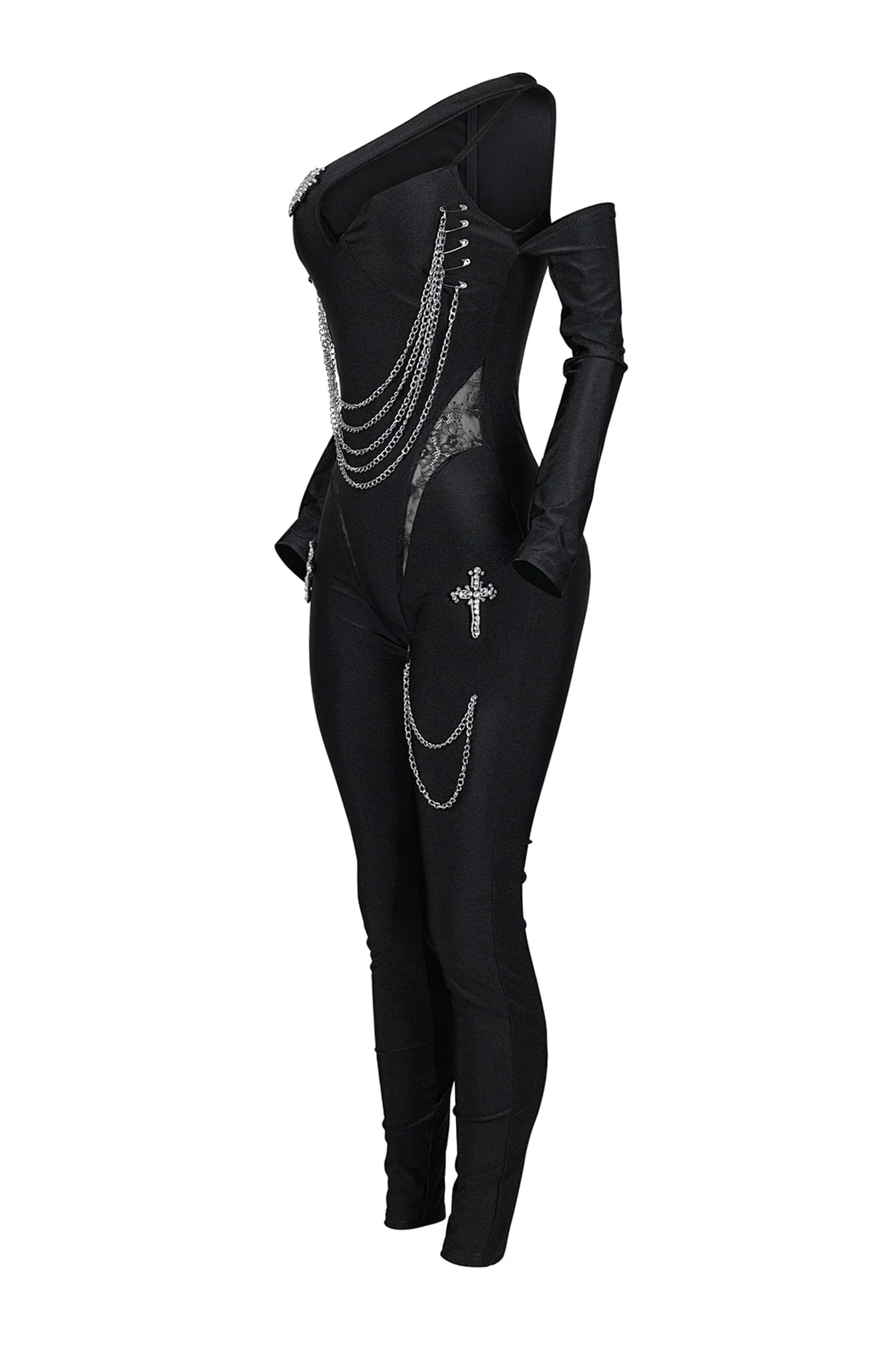 Deena Nylon Metal Chain Jumpsuit - Image 5