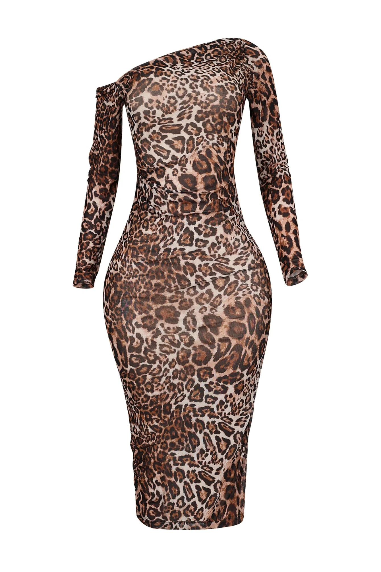 Delaney Mesh Leopard Midi Dress - Image 3