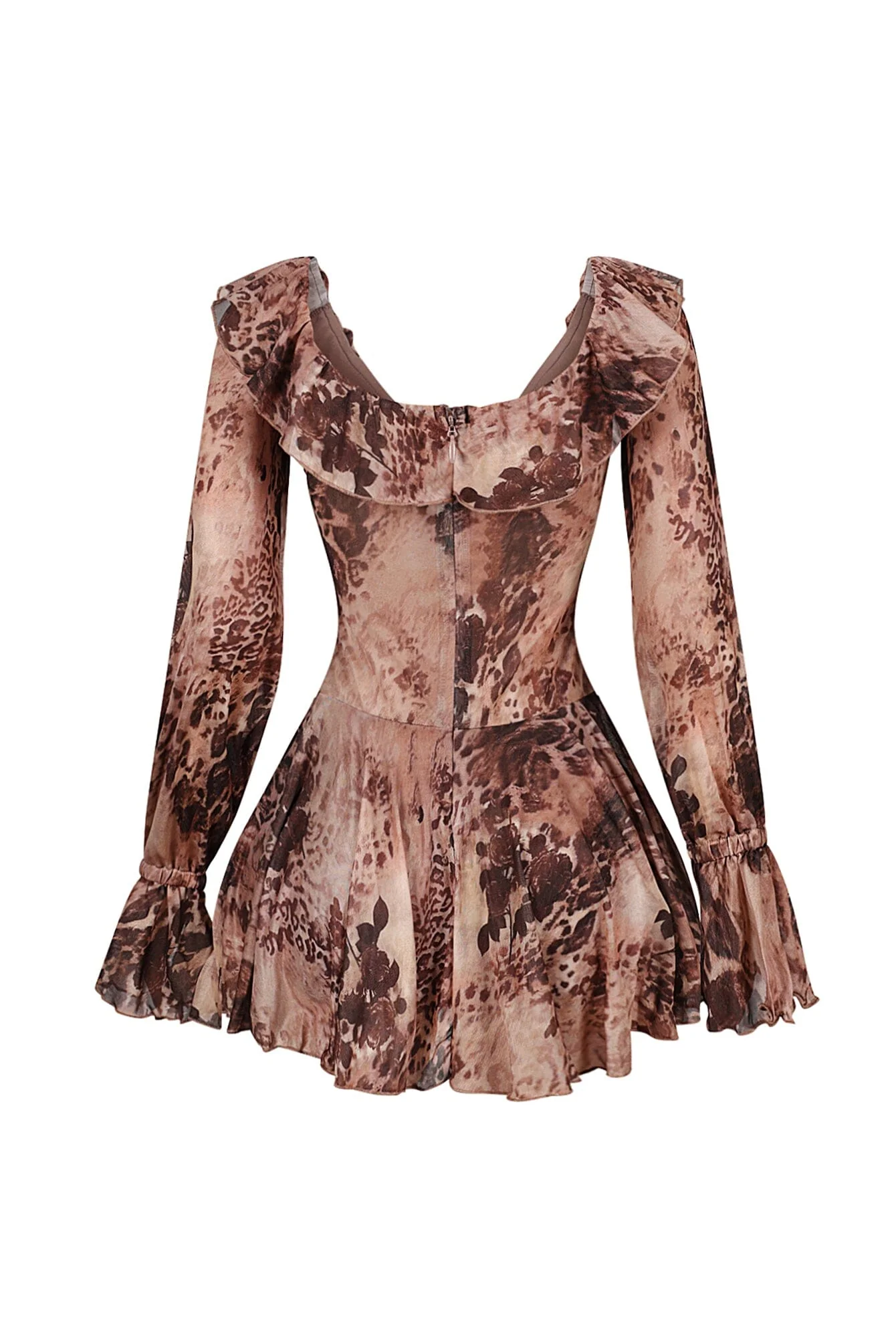 Delani Mesh Leopard Off Shoulder Dress - Image 6