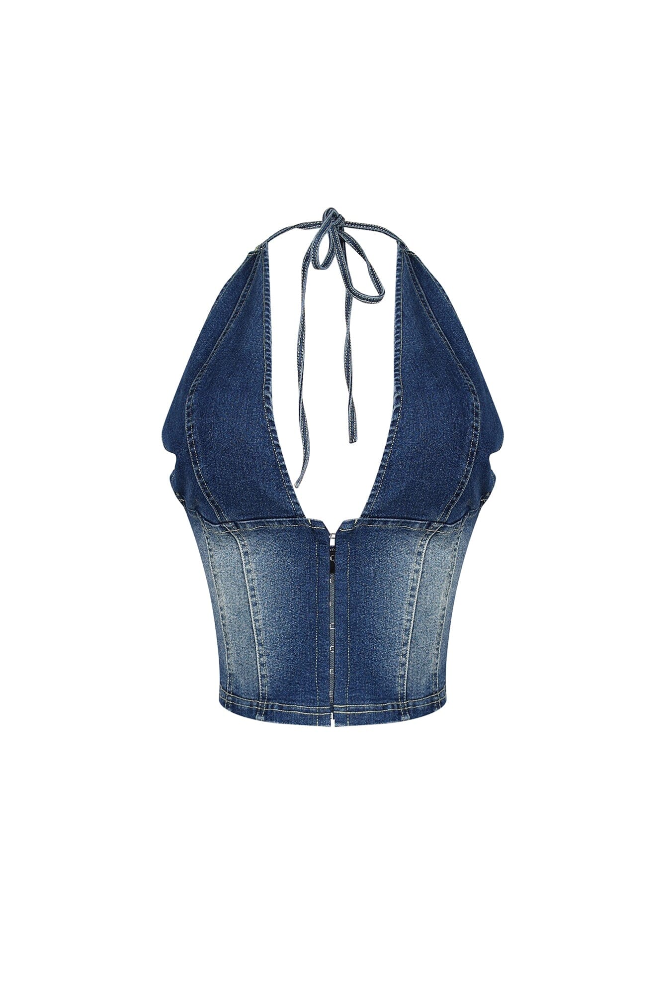 Denim Diva Plunge Halter Top - Image 2