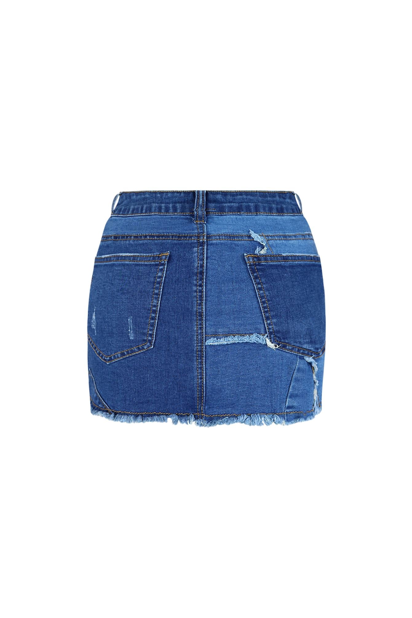 Into It Denim Low Rise Skirt - Image 3
