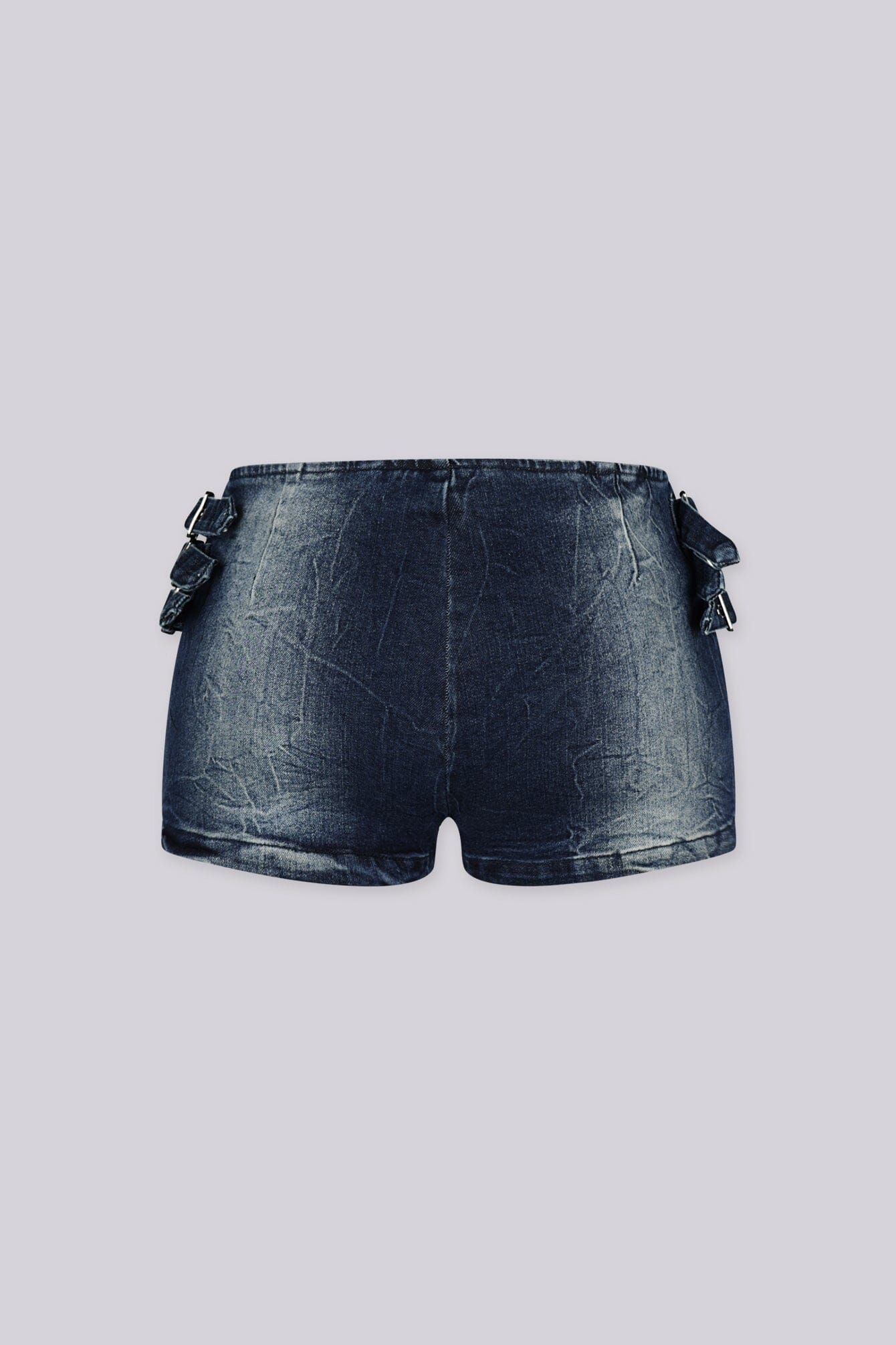 Denver Buckle Micro Denim Shorts - Image 5