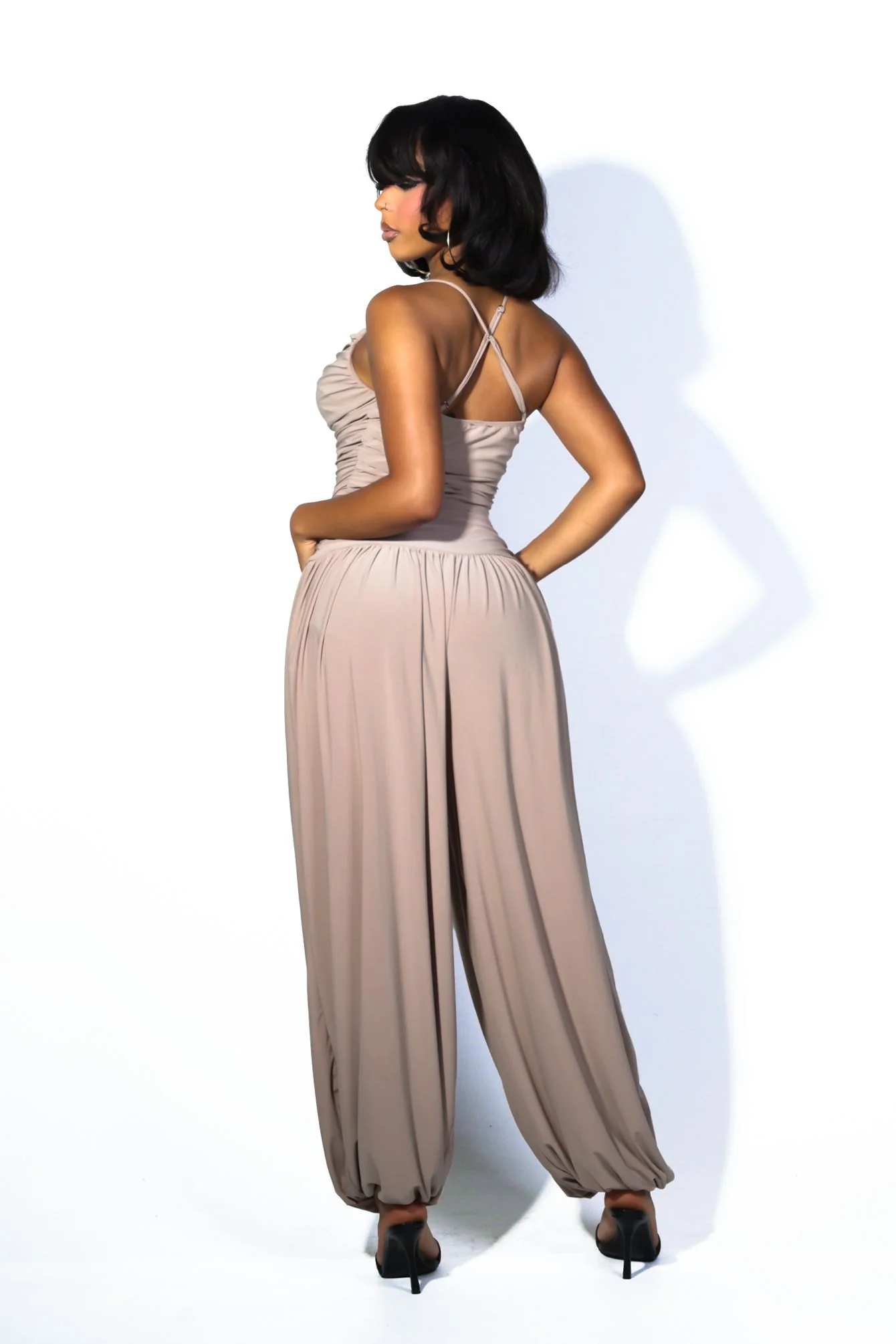 Desert Sand Ruched Jumpsuit - Image 3