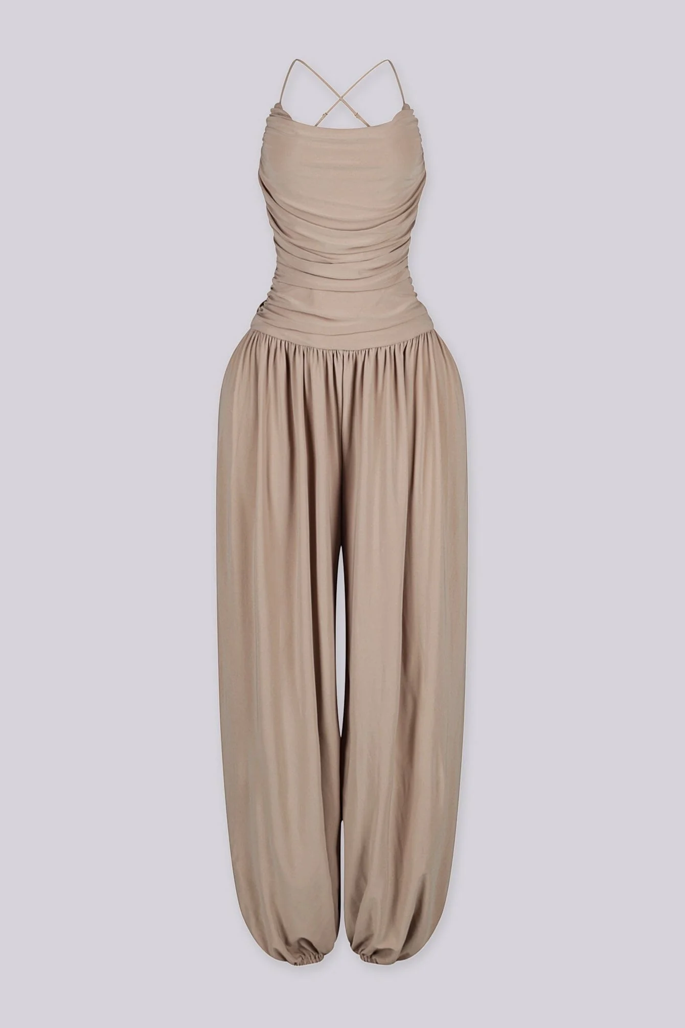 Desert Sand Ruched Jumpsuit - Image 5