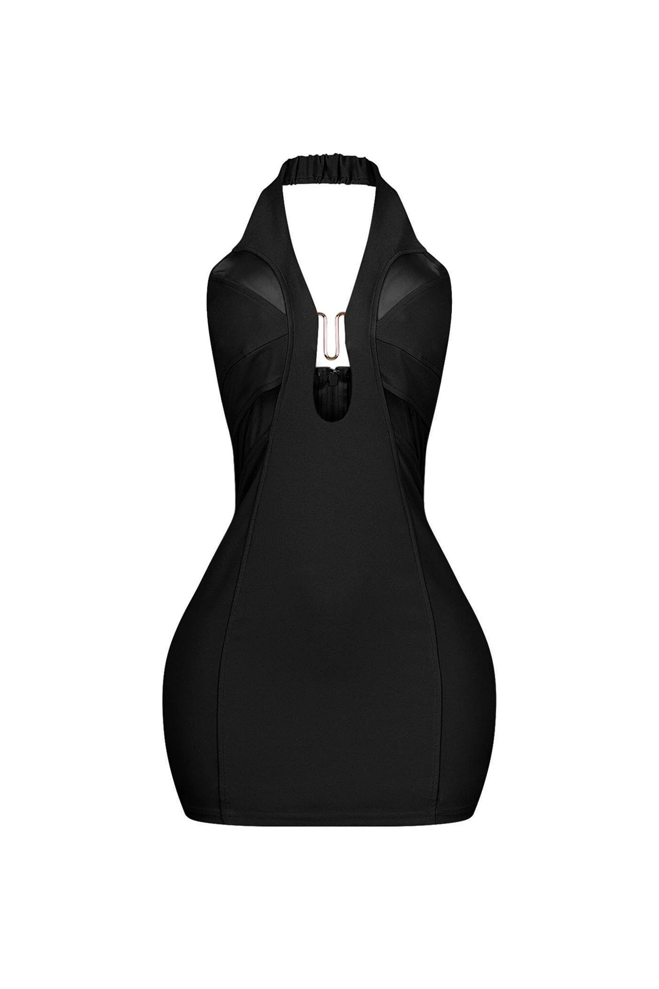 Dilara Halter Neck Metal Trim Mini Dress - Image 6