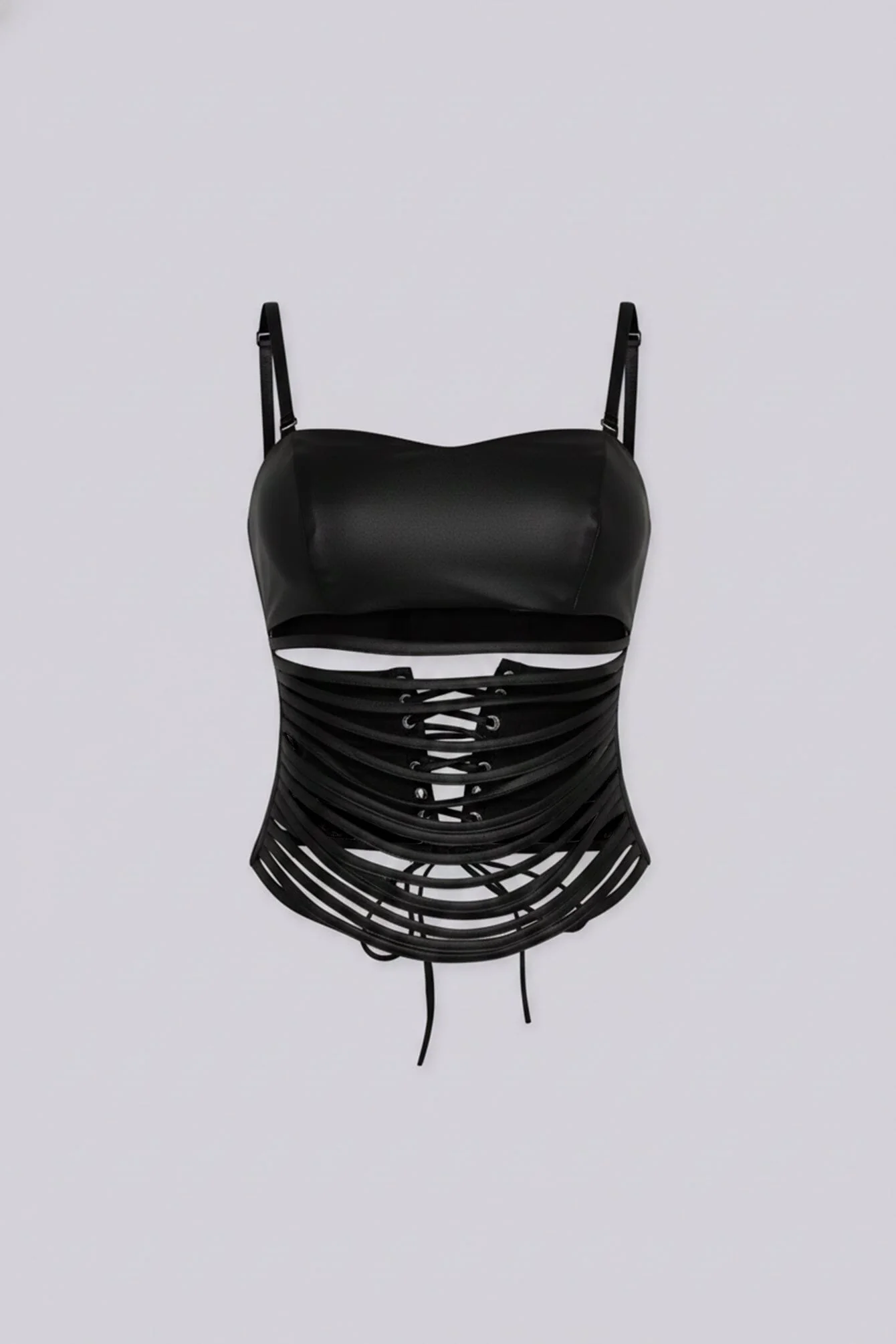 District Faux Leather Cutout Top - Image 7