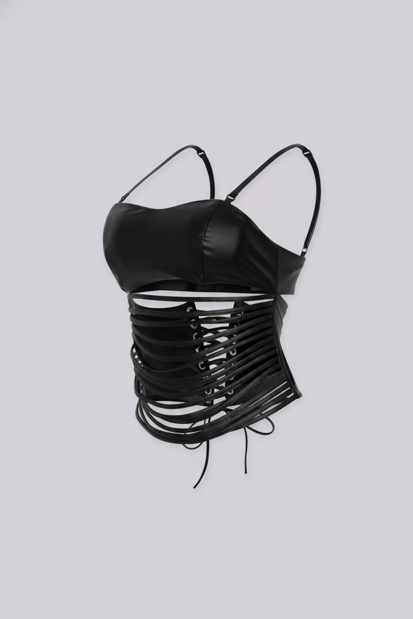 District Faux Leather Cutout Top - Image 9