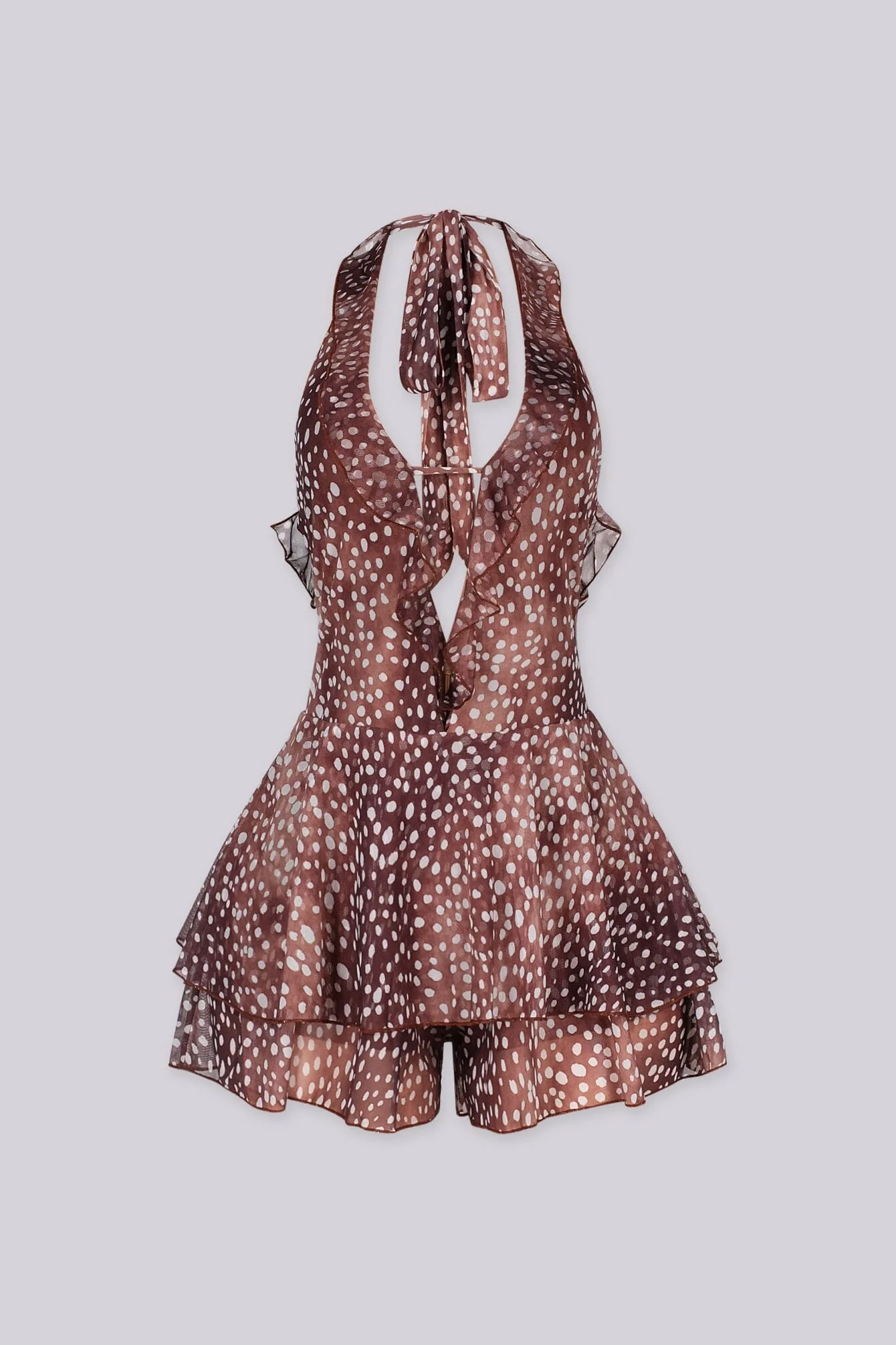 Dotted Halter Mini Dress - Image 3