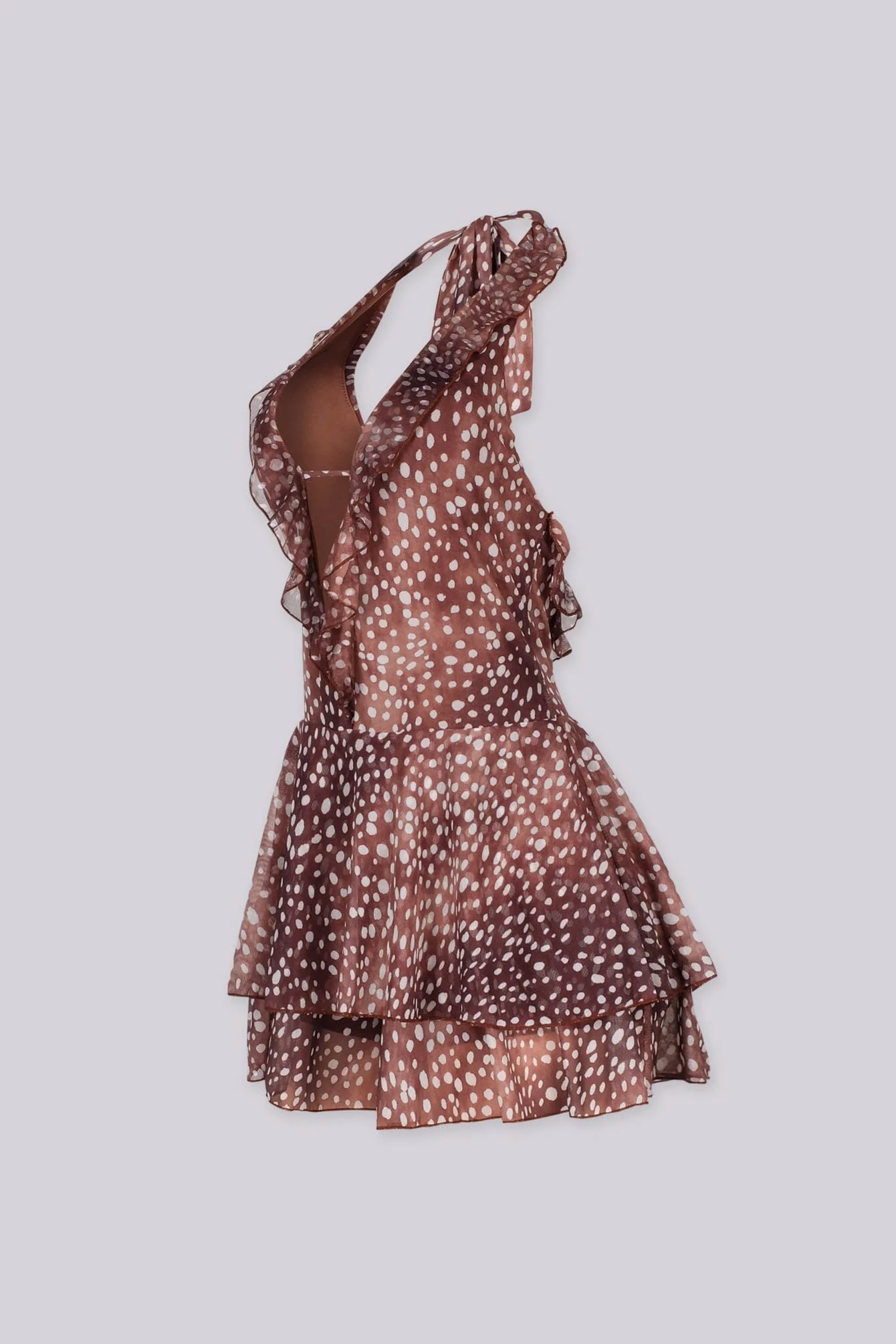 Dotted Halter Mini Dress - Image 4
