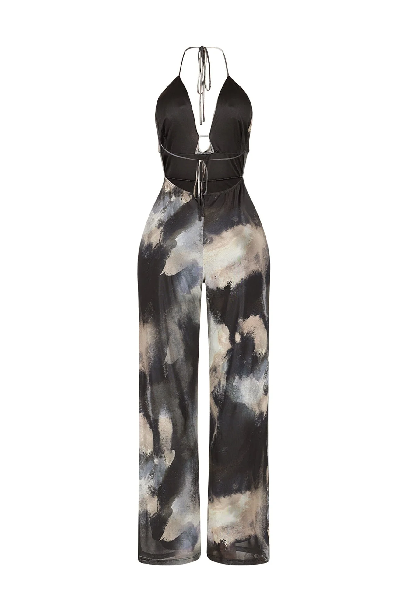 Earthbound Olive Mesh Print Jumpsuit - Image 4