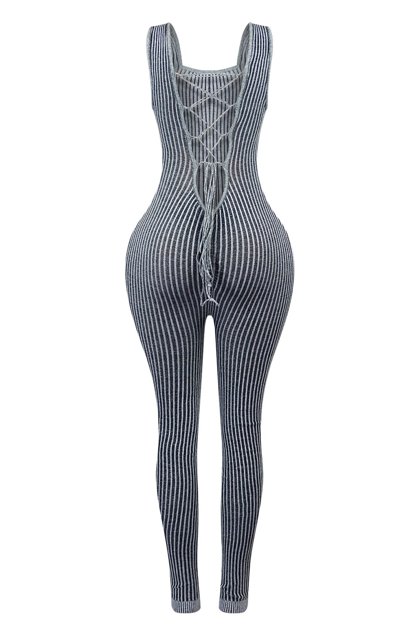 Eastside Two Tone Back Lace Up Jumpsuit - Image 4