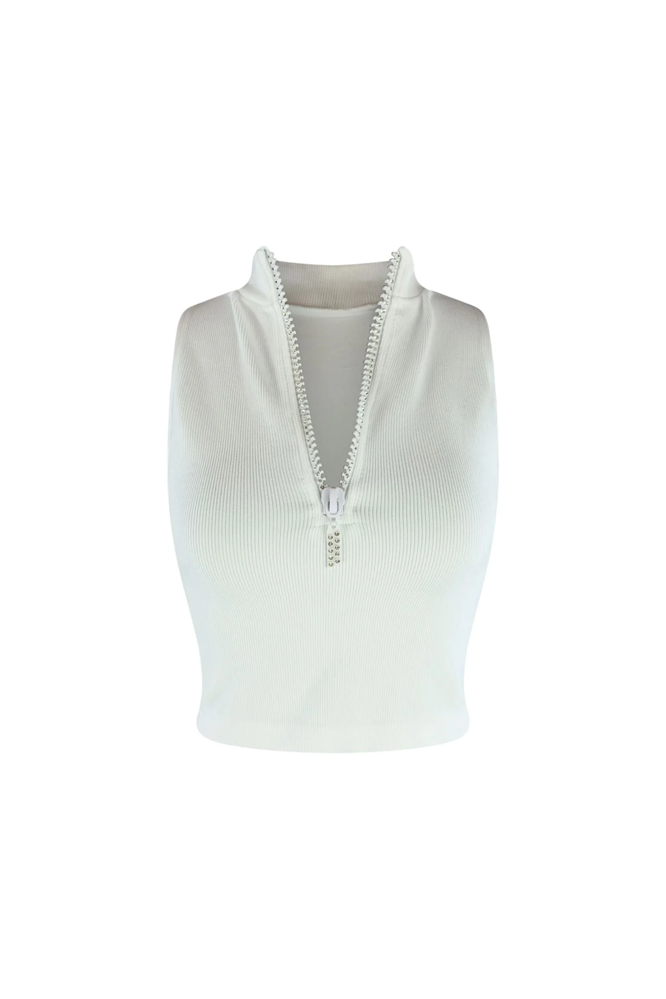 Effortless Rhinestone Half Zip Up Top - Image 6