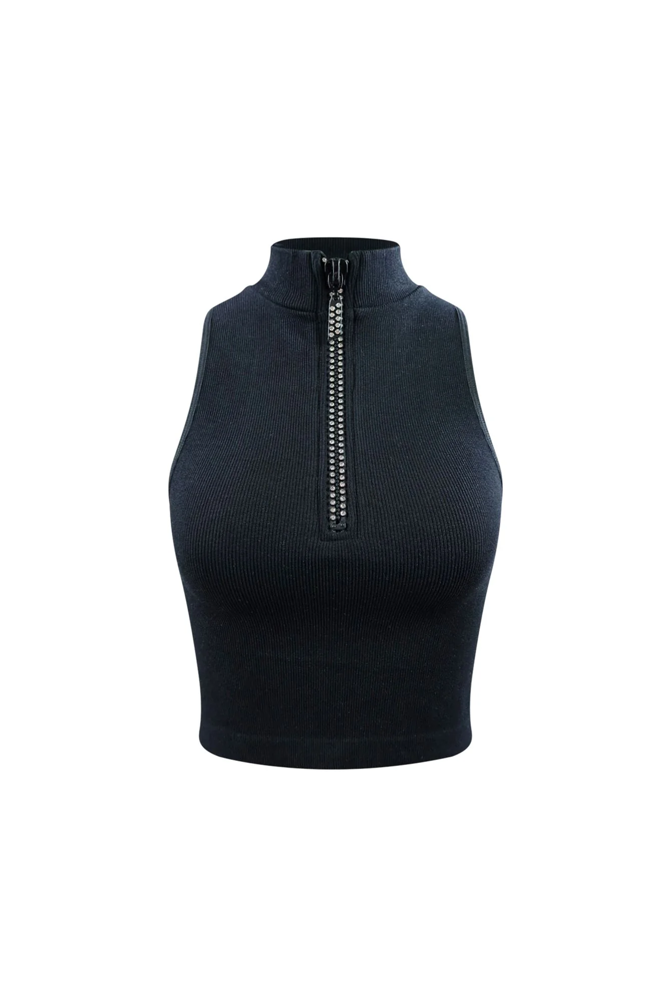 Effortless Rhinestone Half Zip Up Top - Image 7