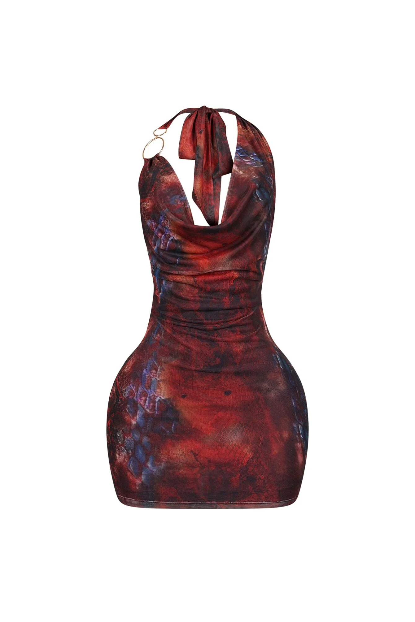El Veneno Halter Mini Dress With Ring - Image 3