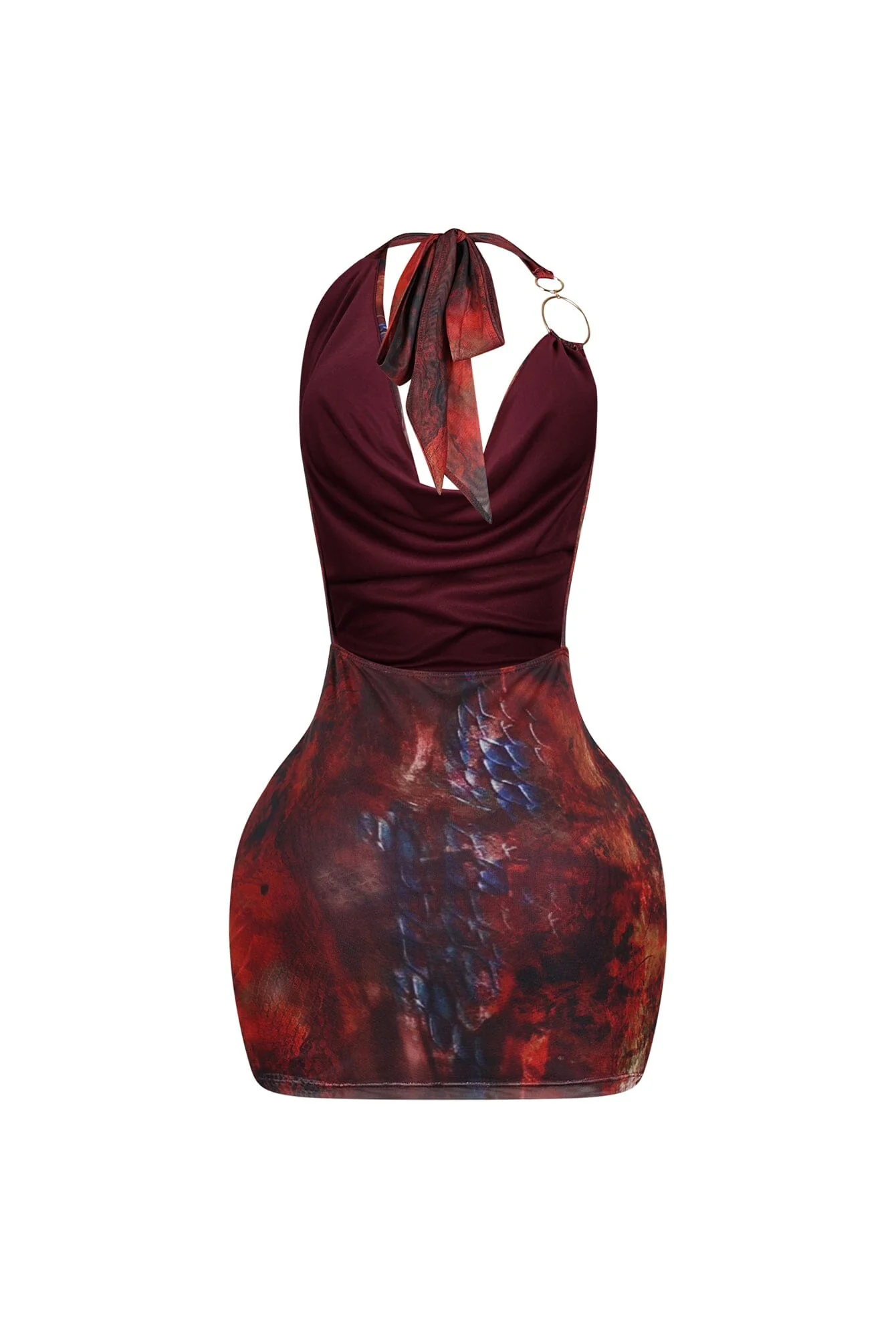 El Veneno Halter Mini Dress With Ring - Image 5