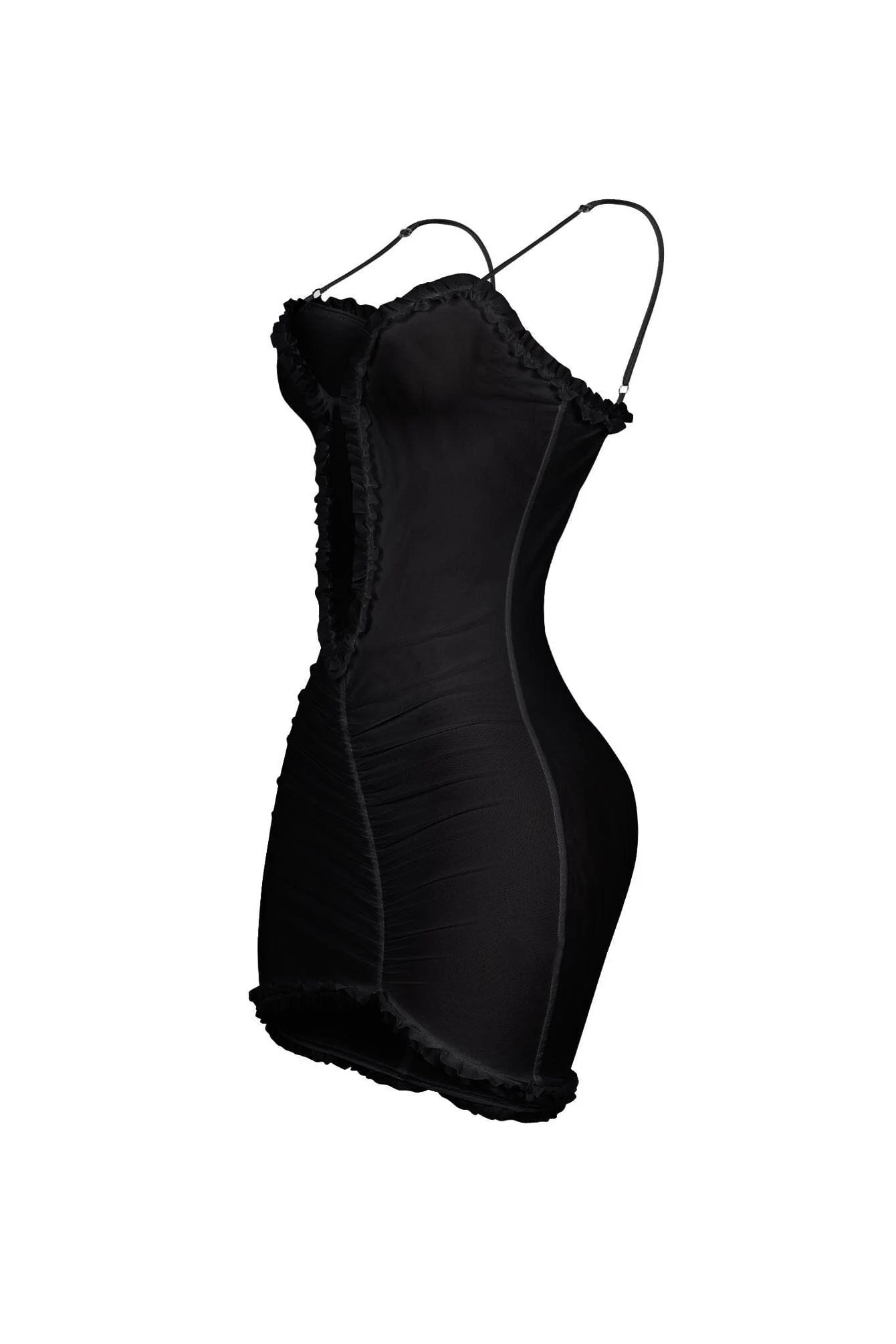 Elizabeth Mesh Tank Cutout Ruffle Mini Dress - Image 10