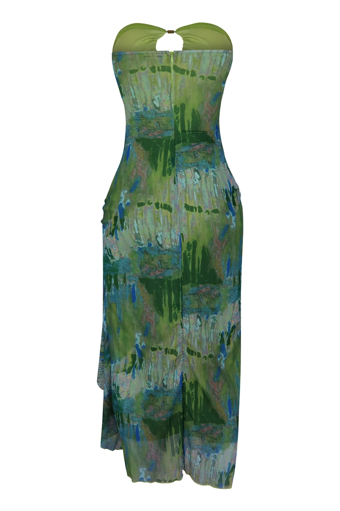 Enchanted Mesh Tube Ruffle Midi Dress - Image 6