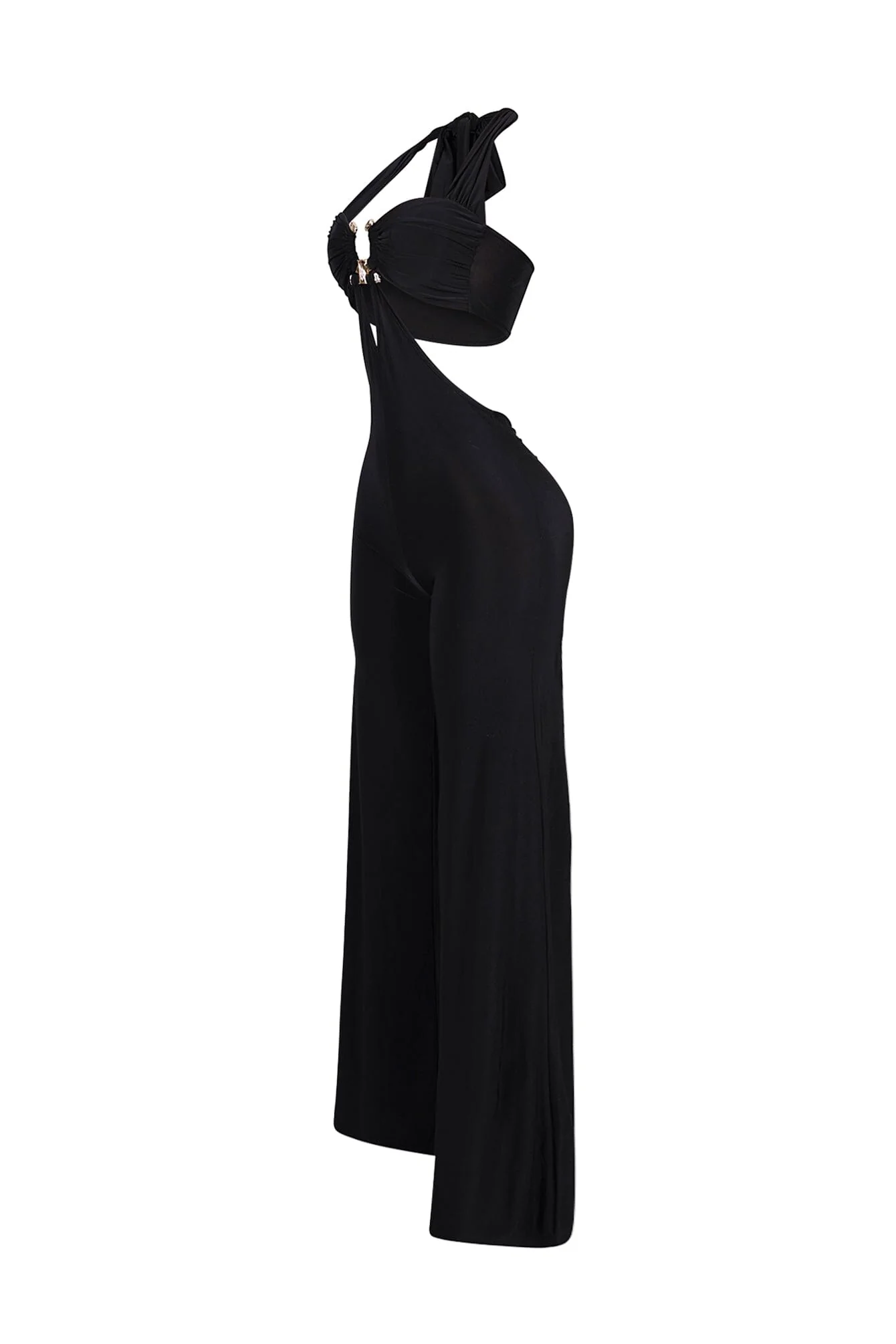 Equinox Cutout Halter Jumpsuit with Metal Trim - Image 4