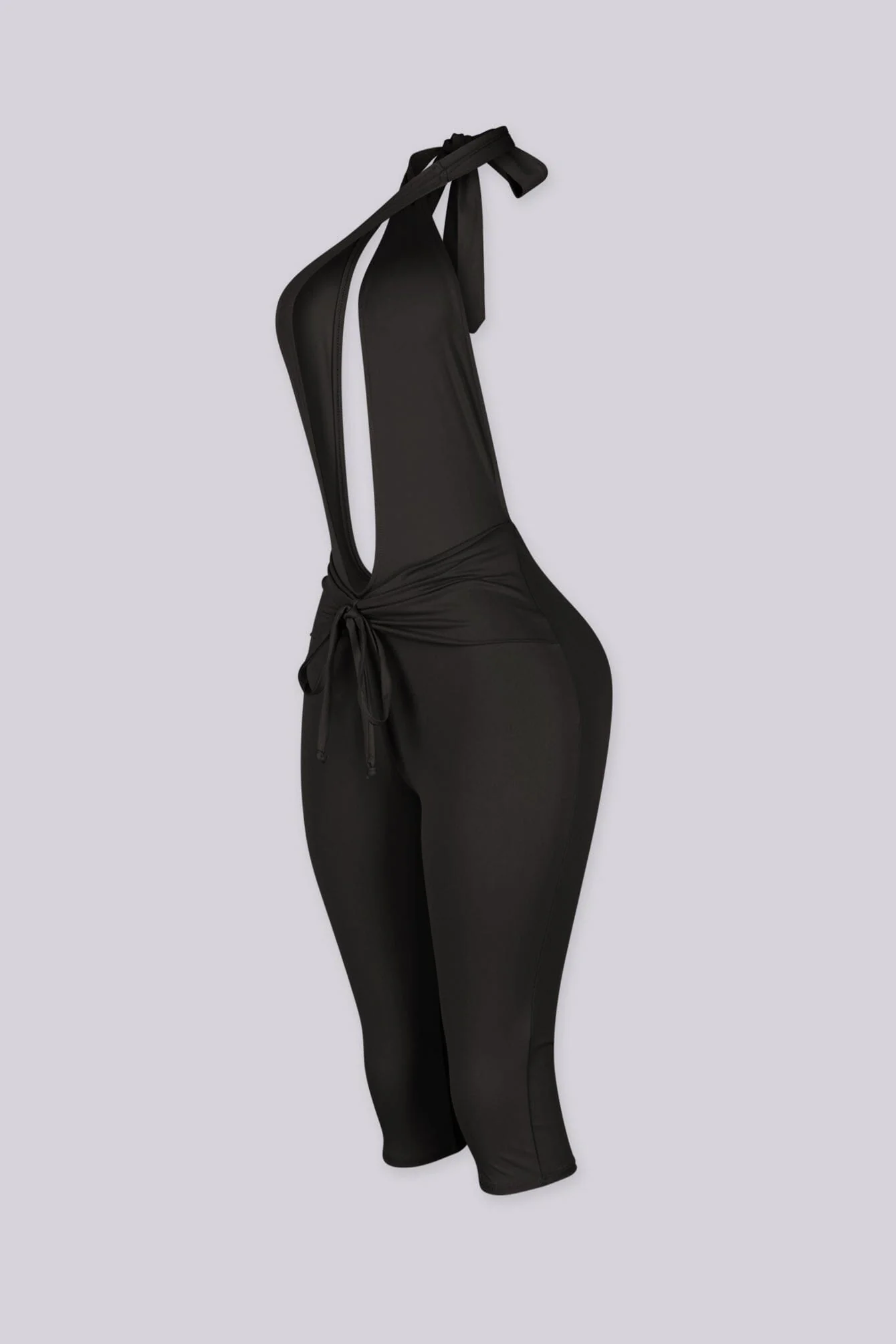 Eugenia Plunge Halter Capri Jumpsuit - Image 10