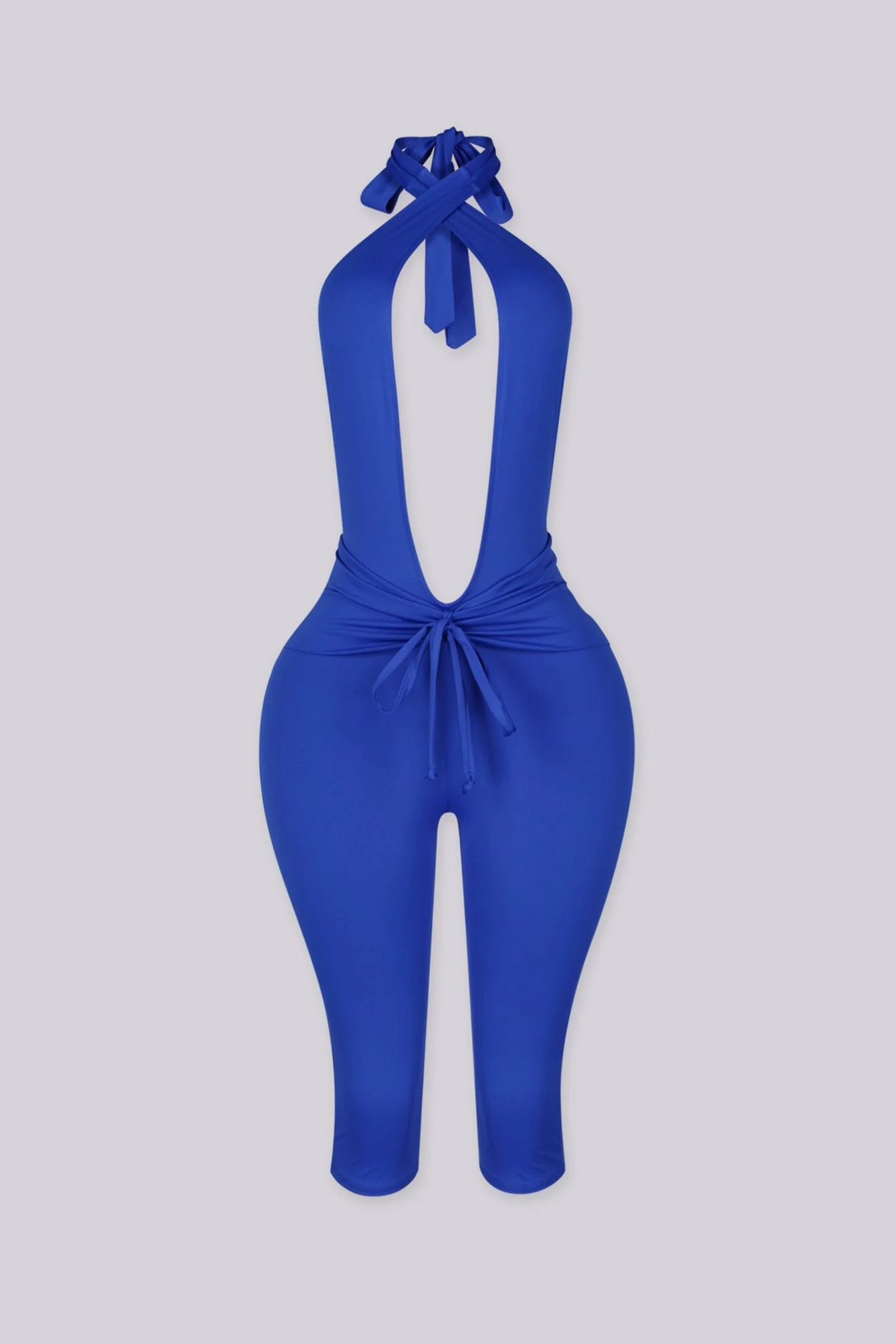 Eugenia Plunge Halter Capri Jumpsuit - Image 7