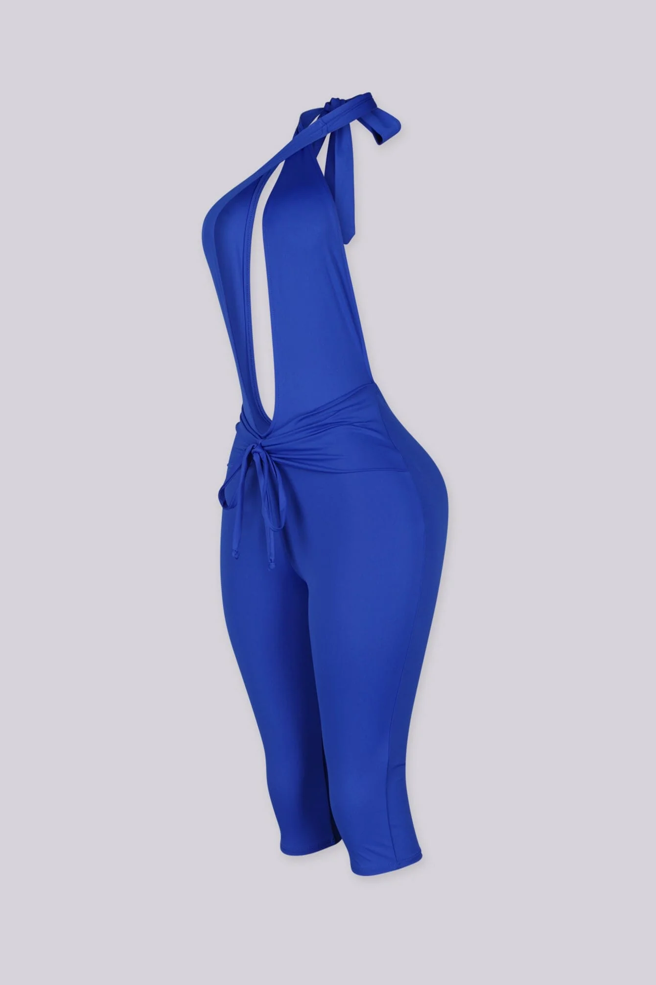 Eugenia Plunge Halter Capri Jumpsuit - Image 9