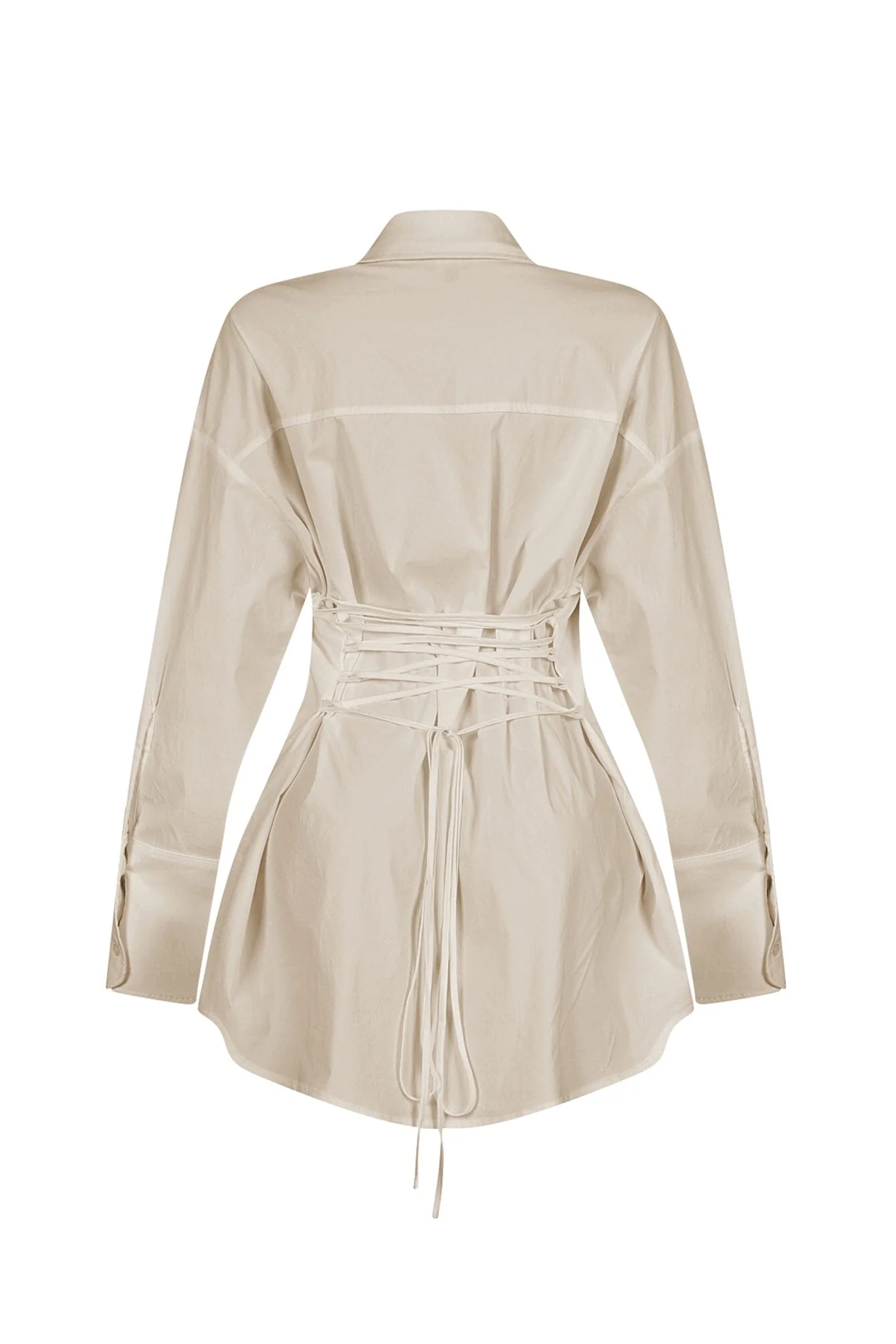 Euphie Lace Up Poplin Shirts Mini Dress - Image 8