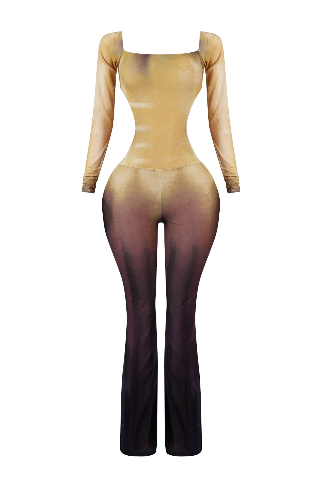 Euphoria Mesh Ombre Long Sleeve Jumpsuit - Image 3