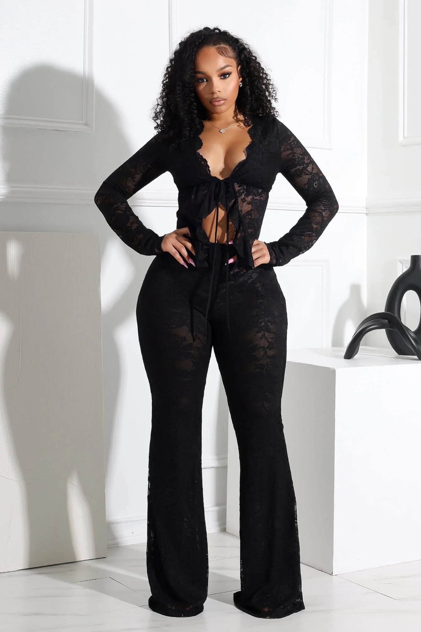 Everly Lace Top & Wide Pants SET - Image 2