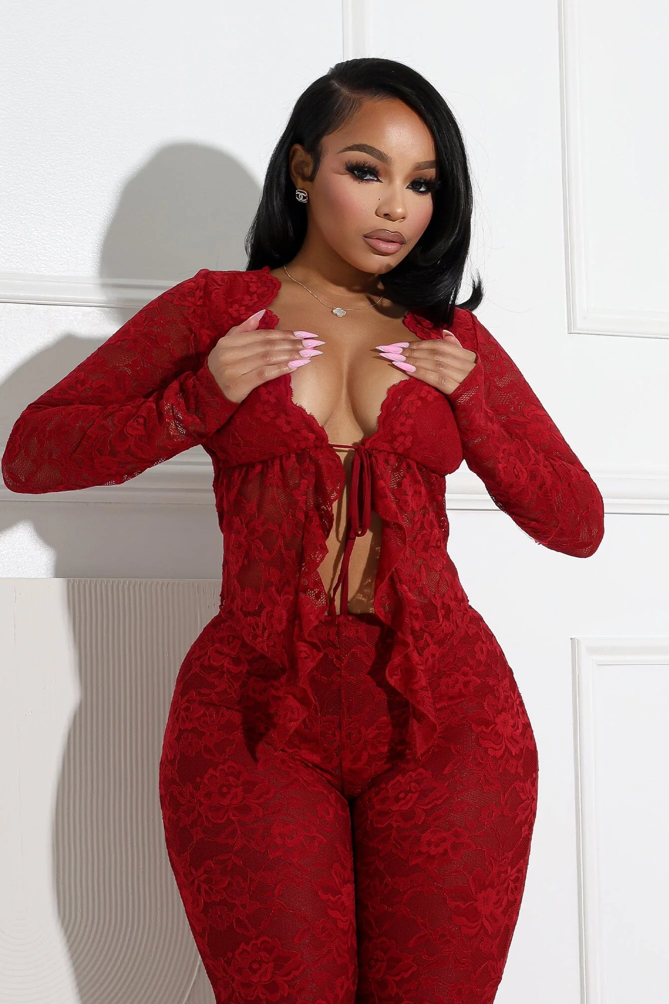 Everly Lace Top & Wide Pants SET - Image 6