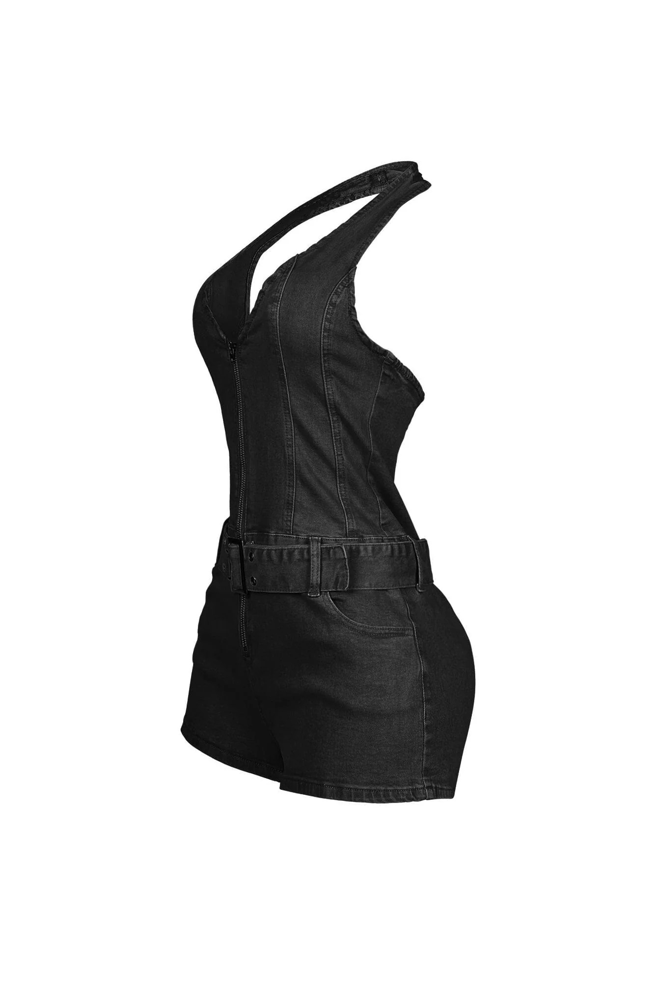 Everyday Belted Halter Utility Romper - Image 10