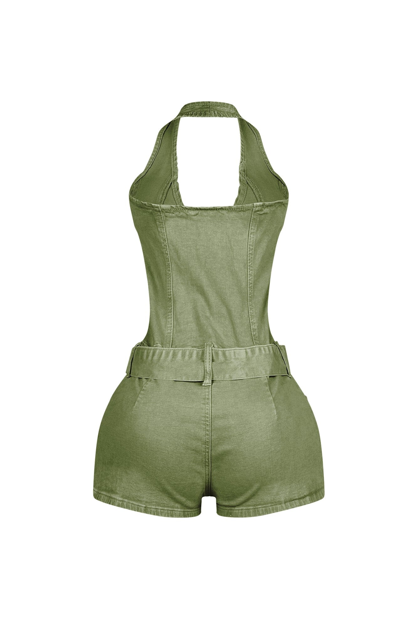 Everyday Belted Halter Utility Romper - Image 12