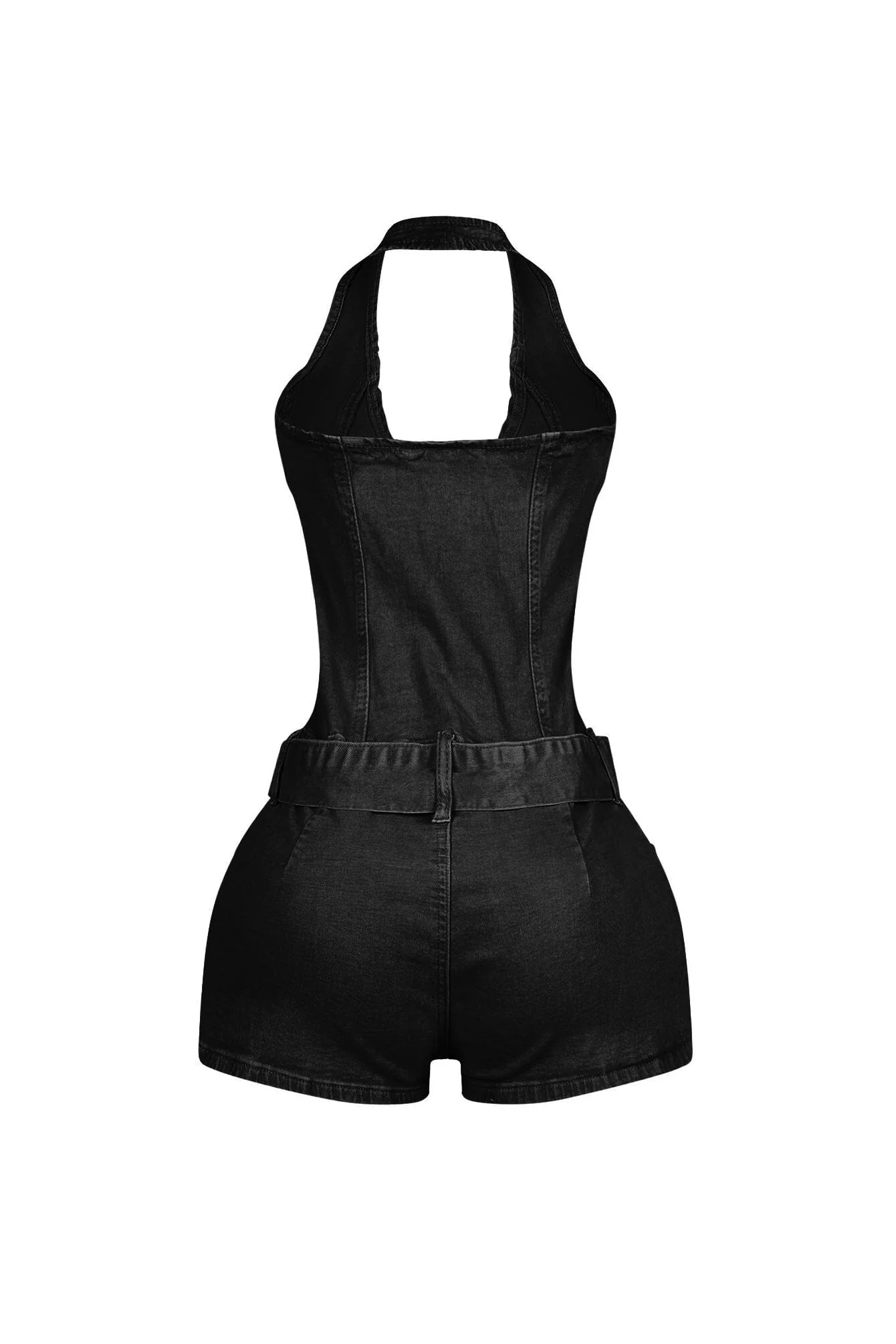 Everyday Belted Halter Utility Romper - Image 13