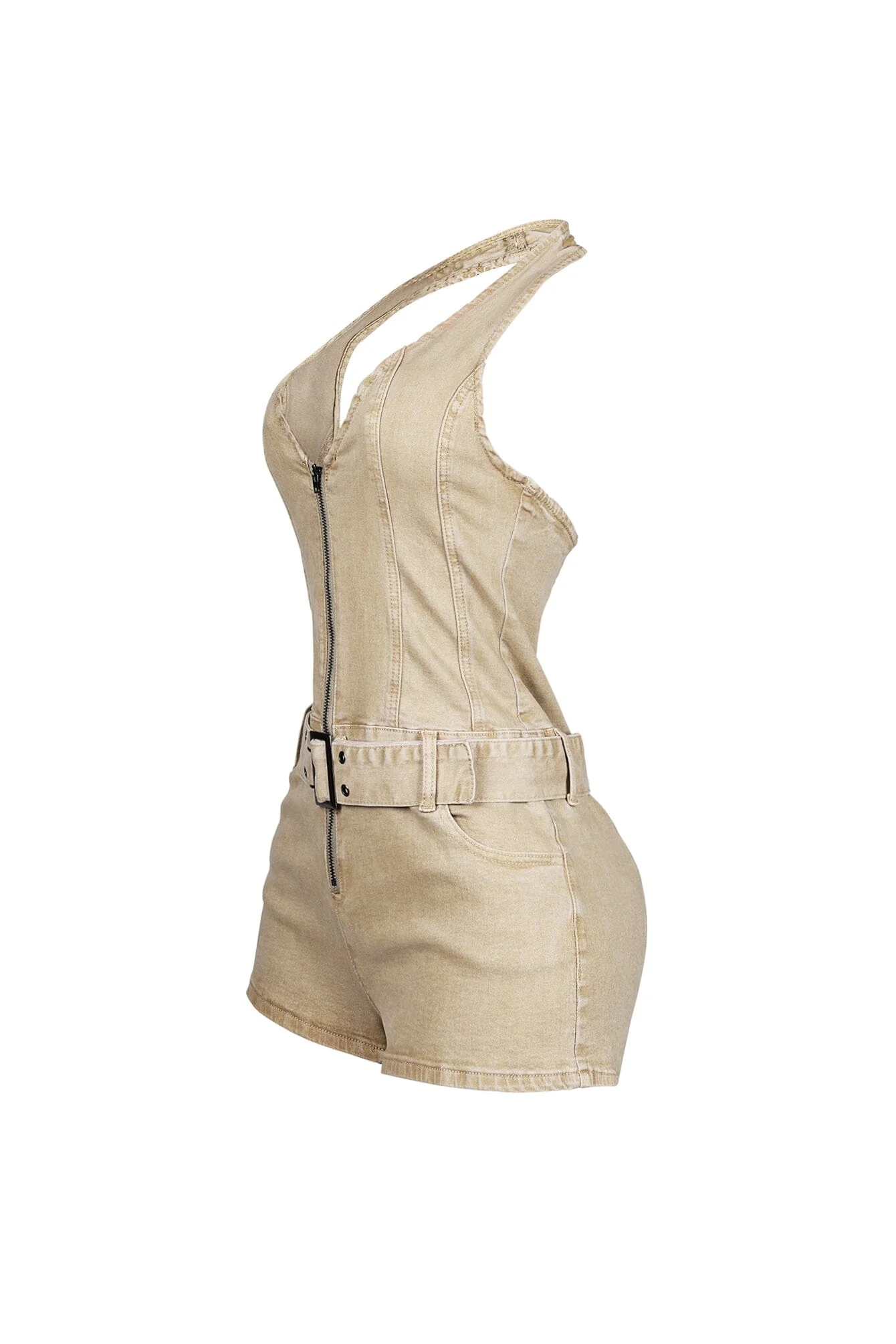 Everyday Belted Halter Utility Romper - Image 8
