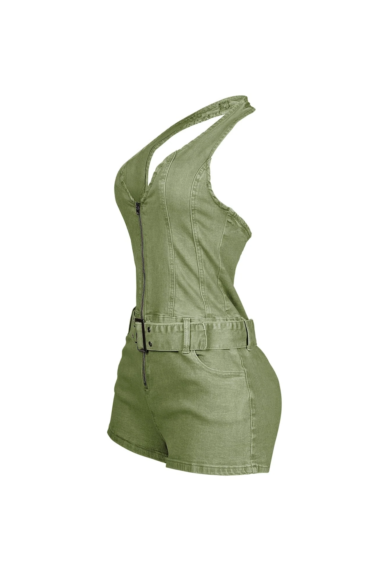 Everyday Belted Halter Utility Romper - Image 9
