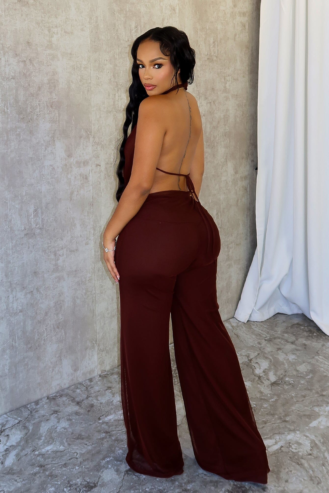 Evie Mesh Cowl Neck Jumpsuit - Image 10