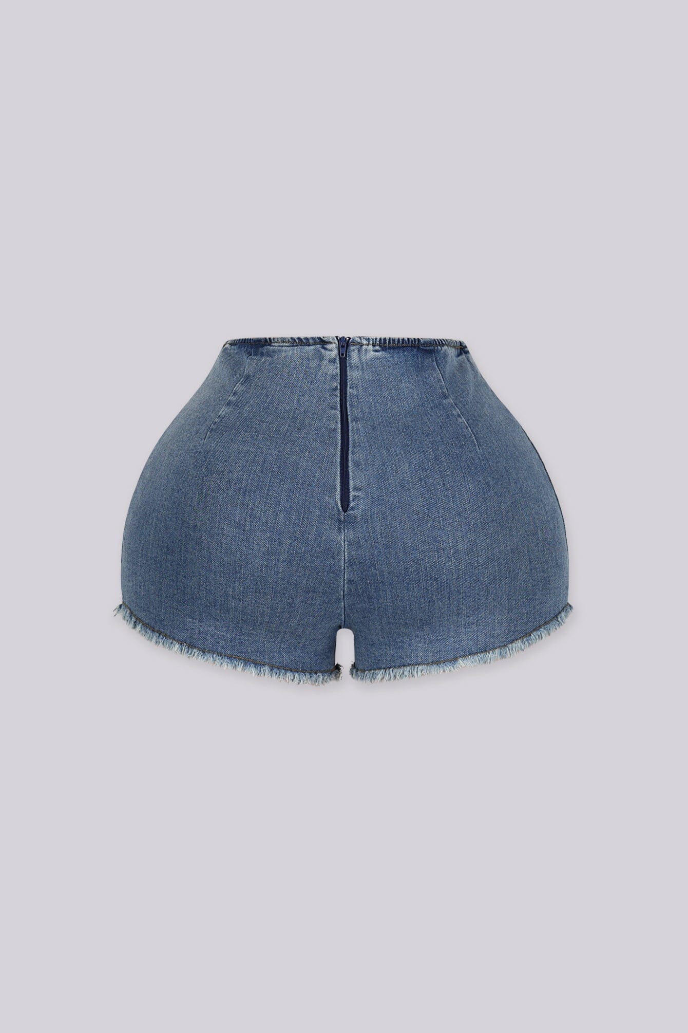Festival Frayed Double Denim Shorts - Image 4
