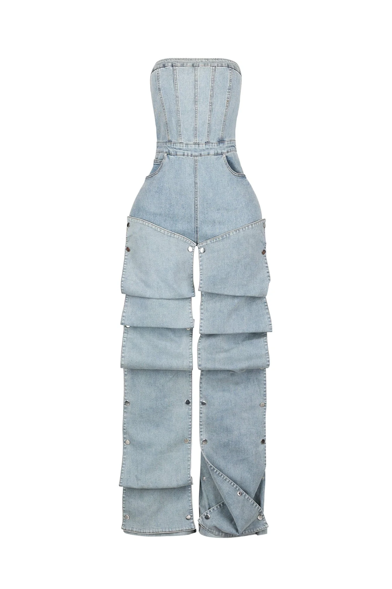 Fiora Denim Tube Jumpsuit - Image 4