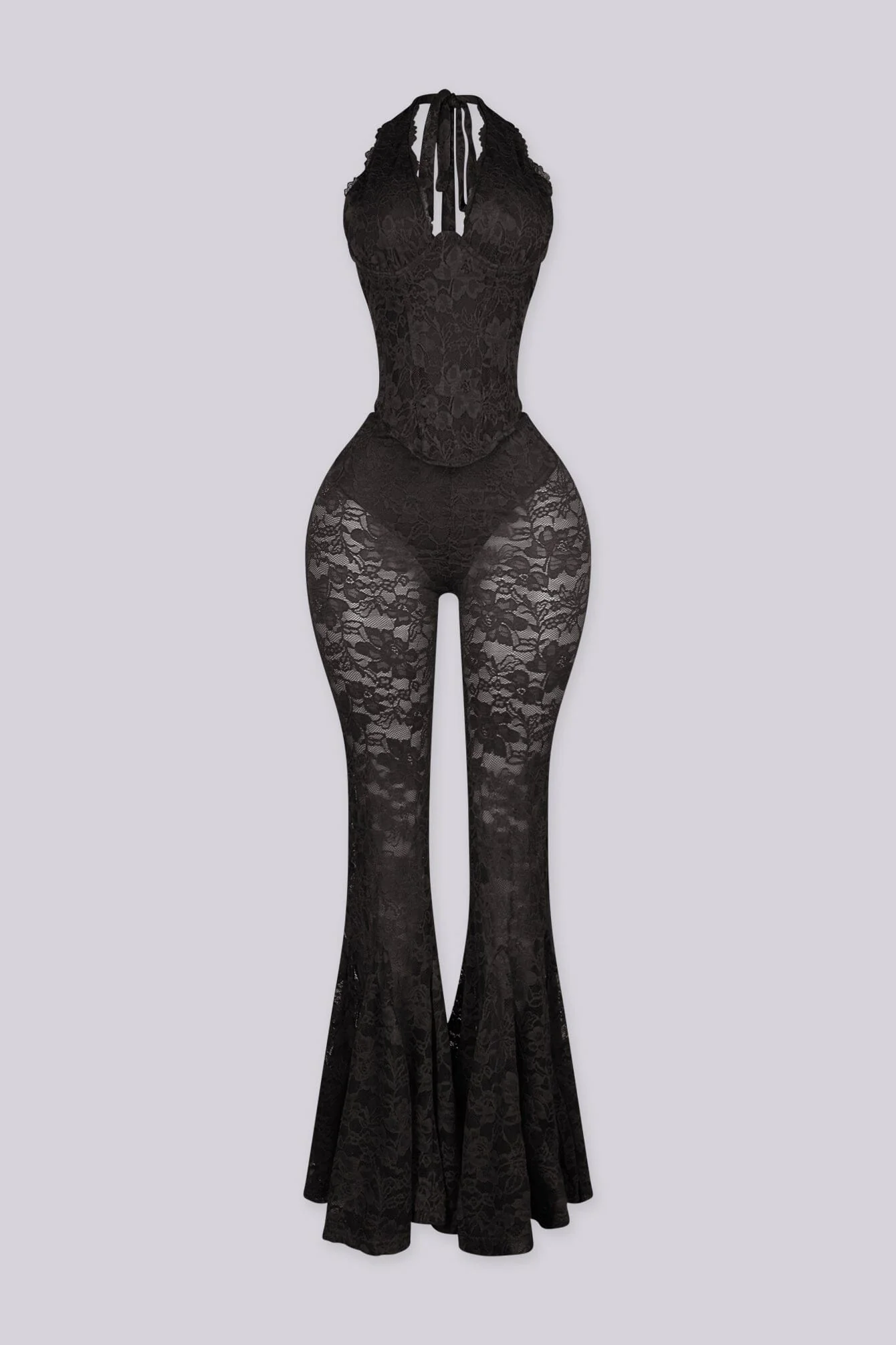 Flamenco Lace Halter Top & Flare Pants SET - Image 5