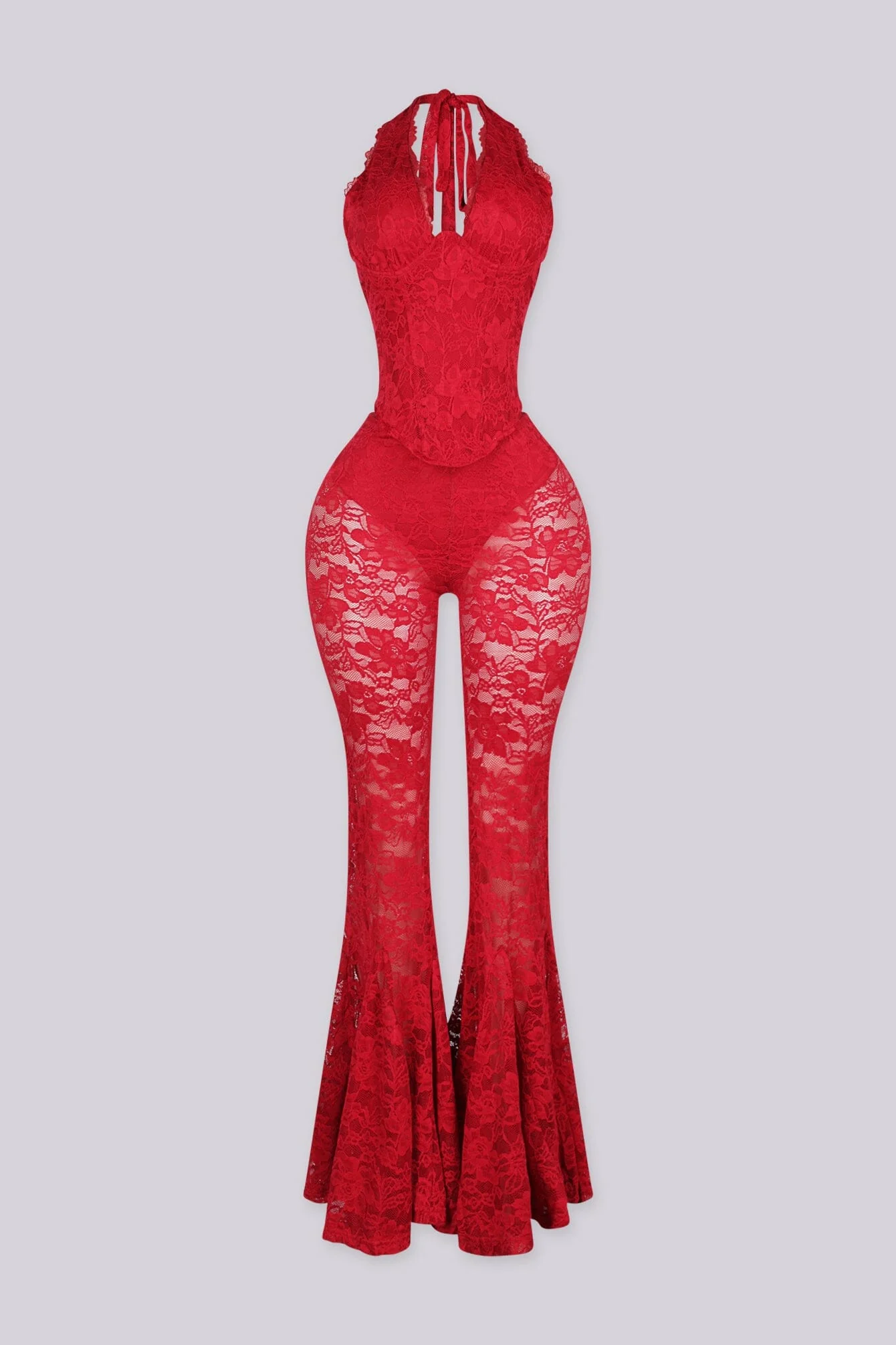 Flamenco Lace Halter Top & Flare Pants SET - Image 6
