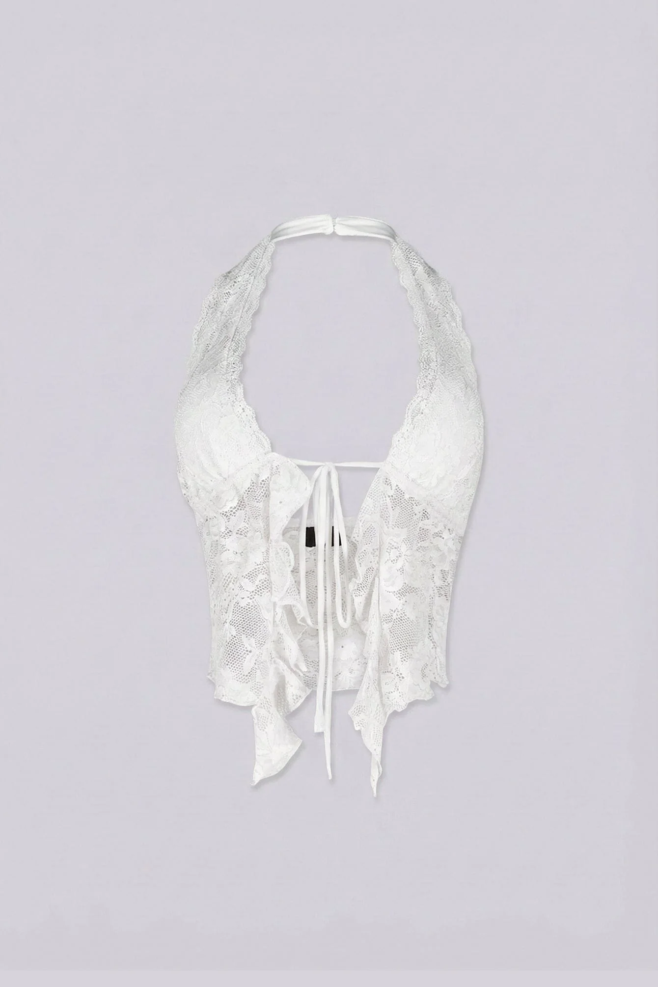 Flora Floral Lace Halter Crop Top - Image 10