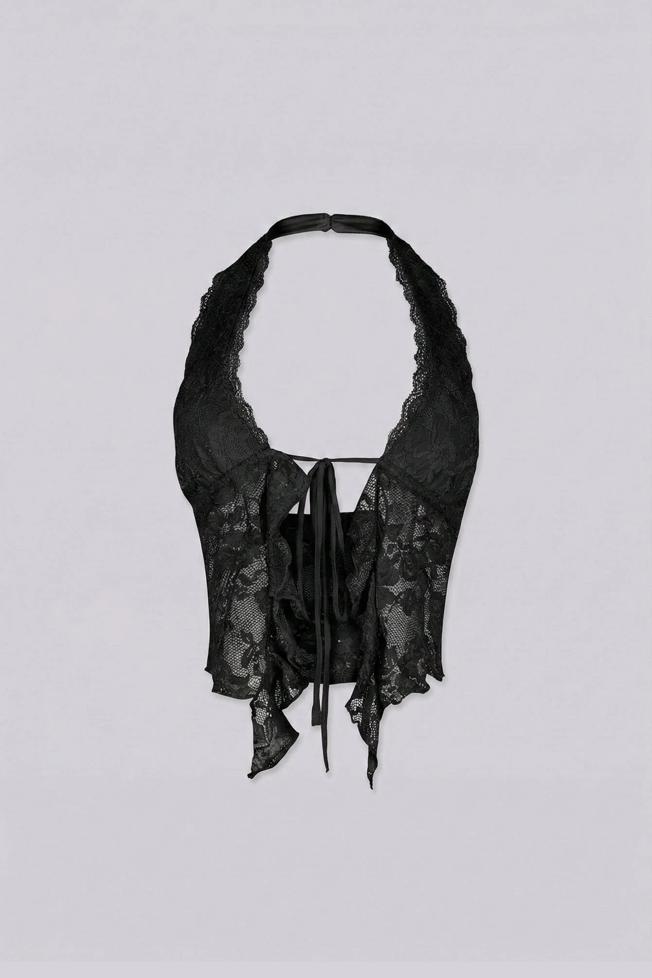 Flora Floral Lace Halter Crop Top - Image 5