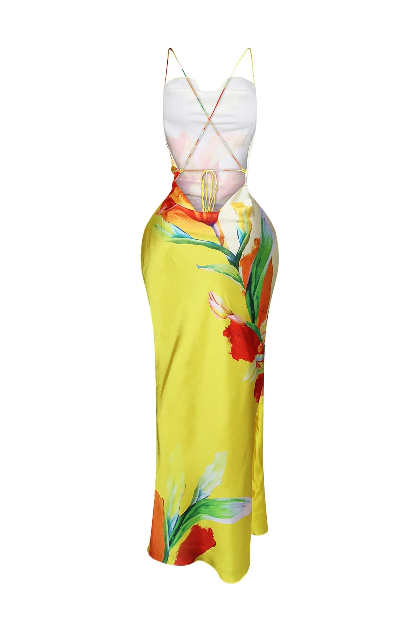 Fluid Bias Cut Satin Tank Maxi Dress - Image 8