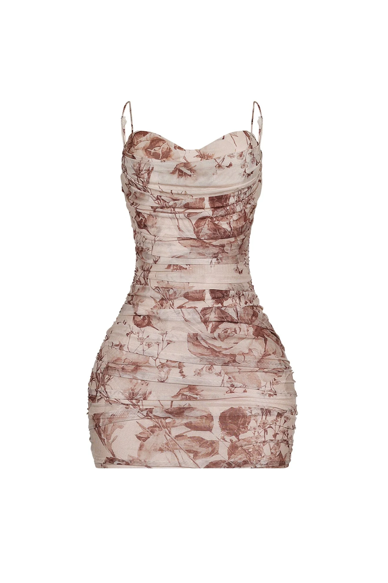 Flynn Mesh Print Tank Ruched Mini Dress - Image 6