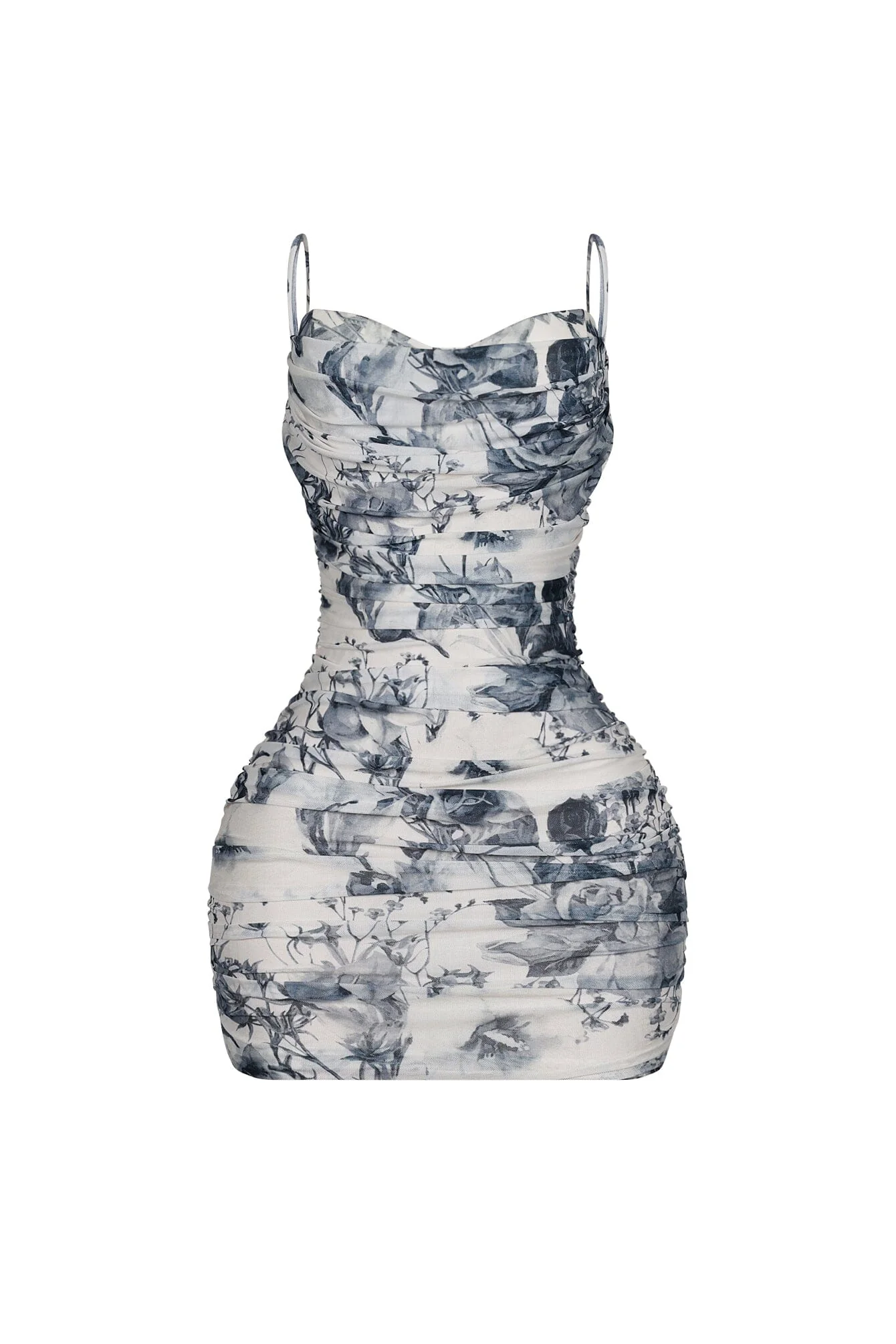 Flynn Mesh Print Tank Ruched Mini Dress - Image 7