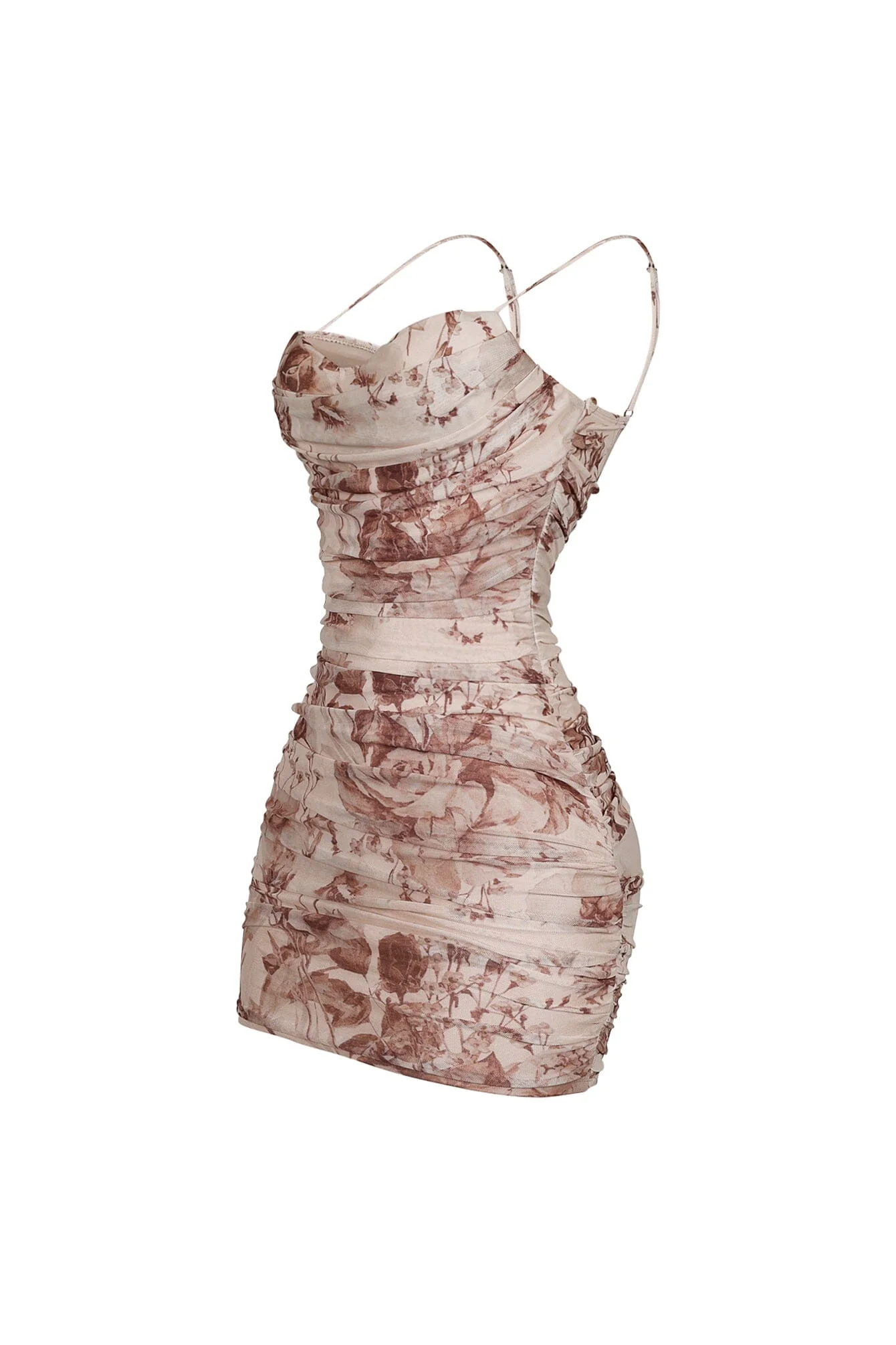 Flynn Mesh Print Tank Ruched Mini Dress - Image 8