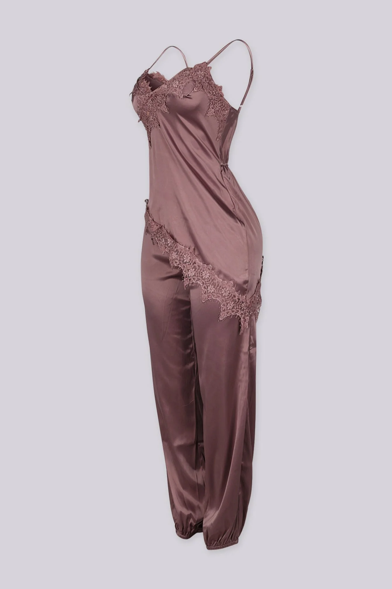 Forbidden Night Satin Lace Jumpsuit - Image 5