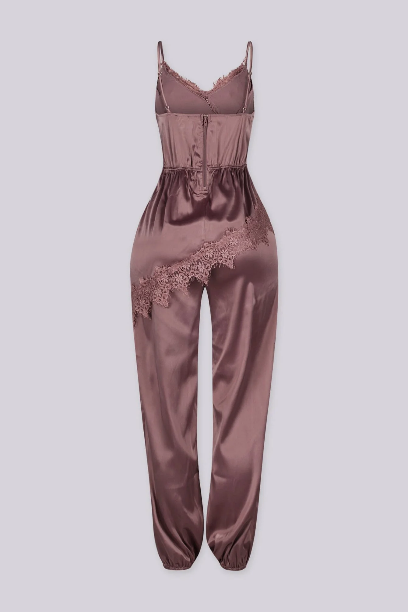 Forbidden Night Satin Lace Jumpsuit - Image 6