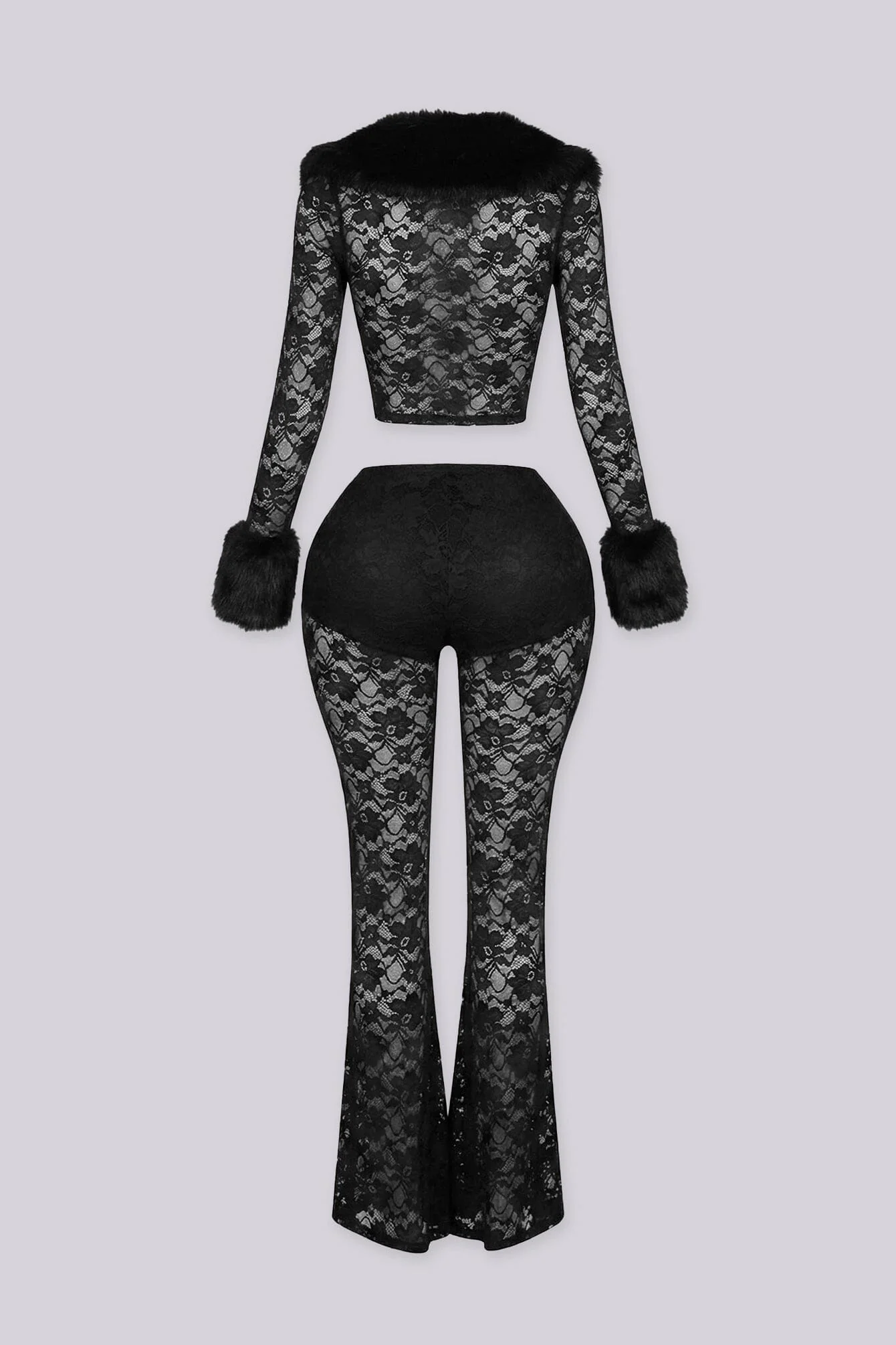 Frostbite Lace Fur Trim Top & Pants SET - Image 10